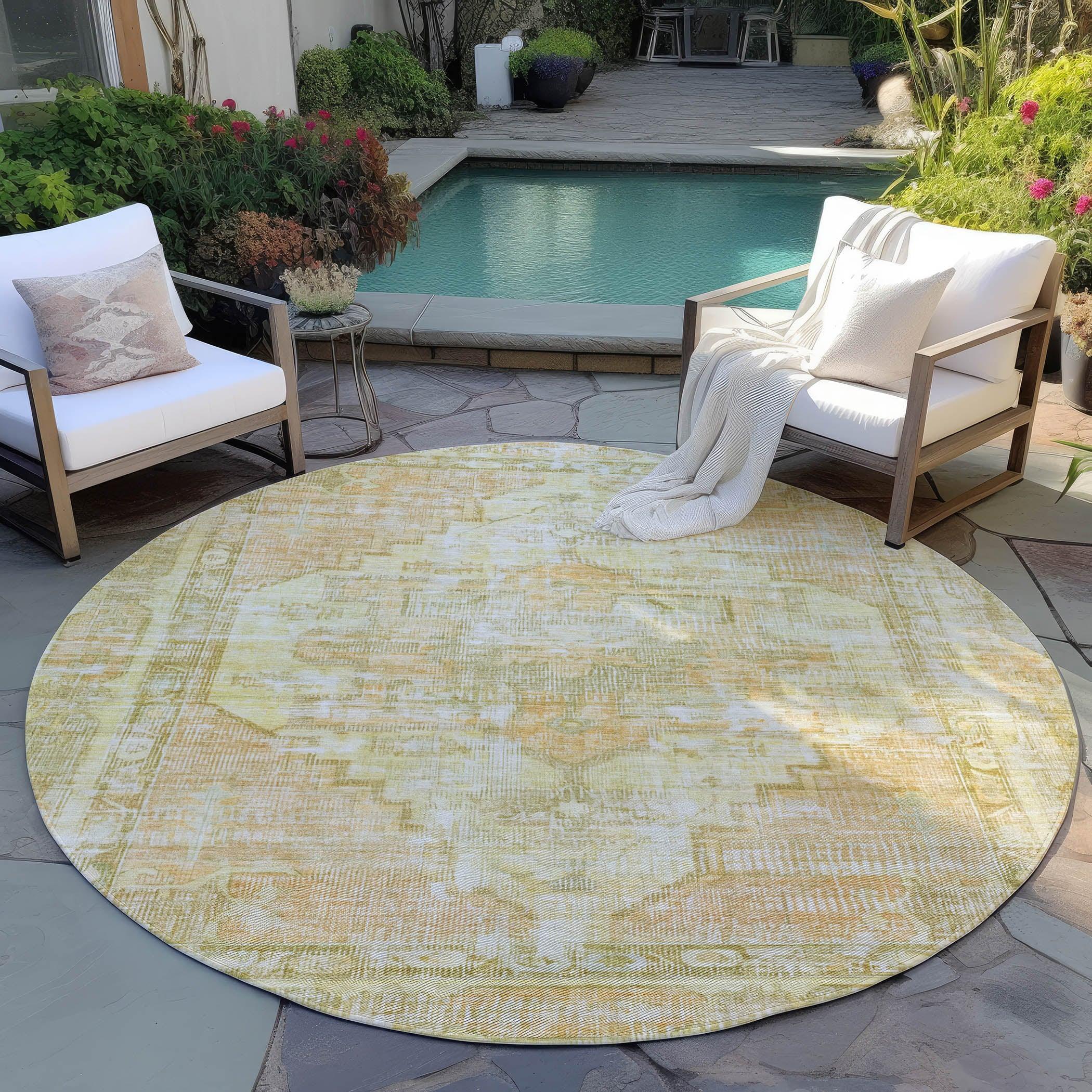 Addison Rugs Haeleth Gold Washable Indoor-Outdoor Rug