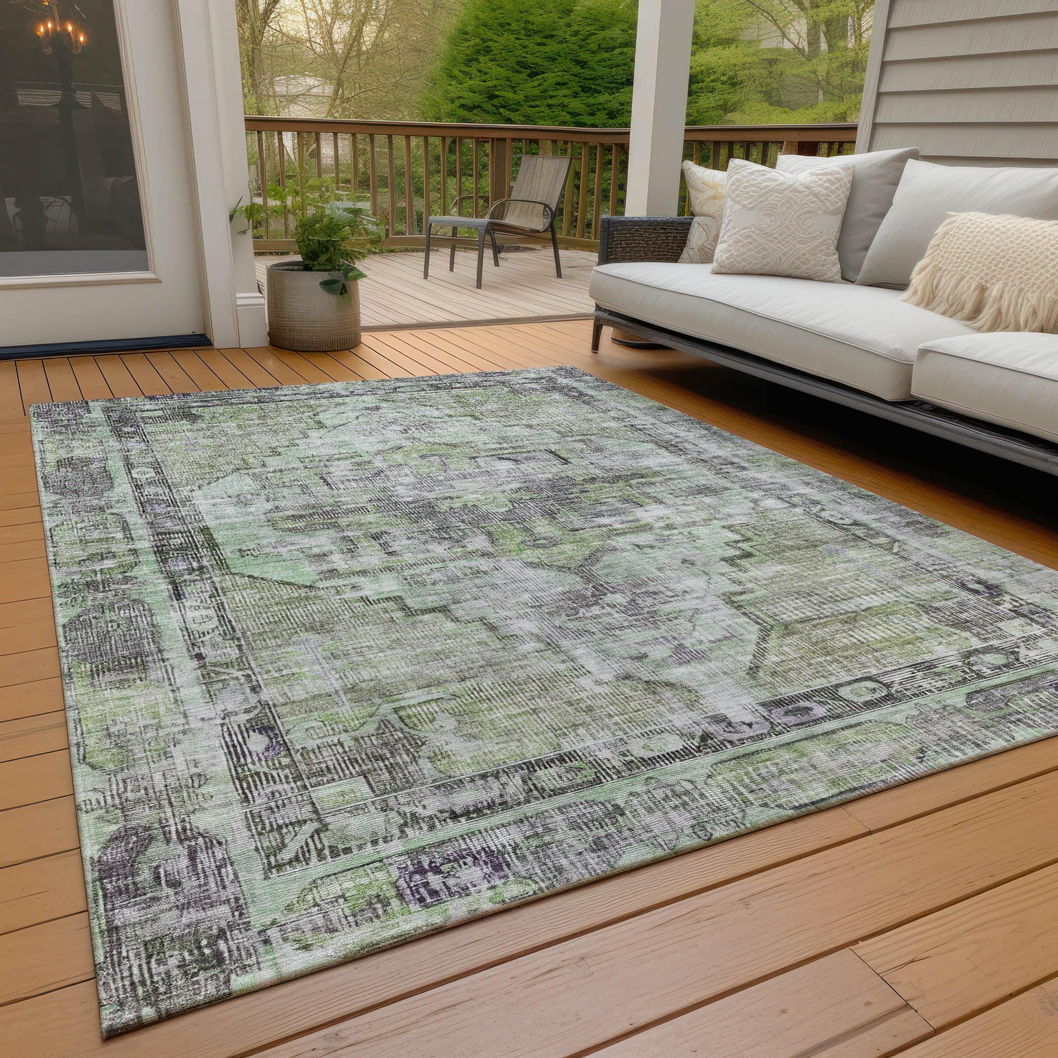 Addison Rugs Haeleth Green Washable Indoor-Outdoor Rug