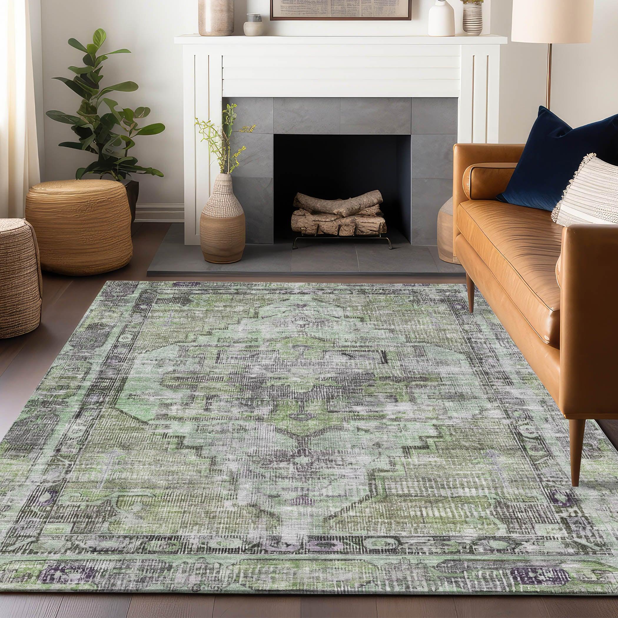 Addison Rugs Haeleth Green Washable Indoor-Outdoor Rug