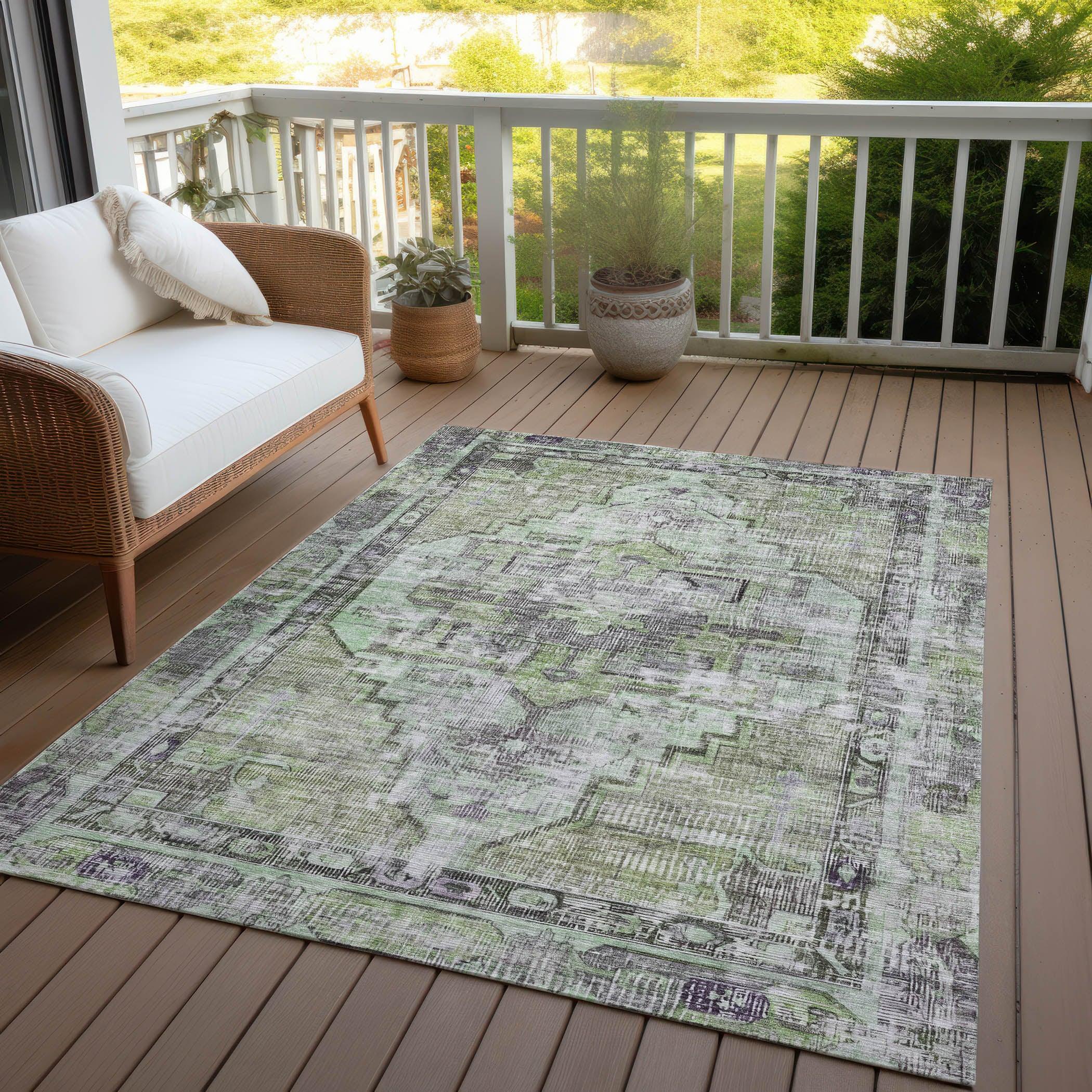Addison Rugs Haeleth Green Washable Indoor-Outdoor Rug