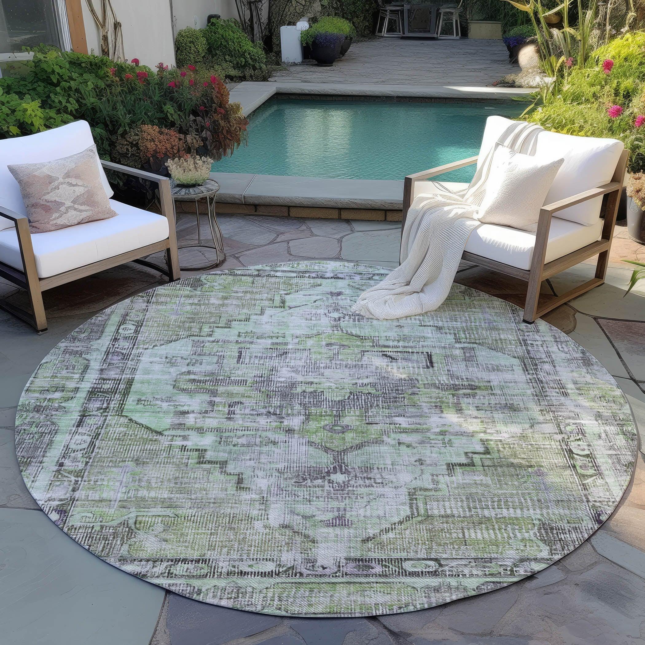 Addison Rugs Haeleth Green Washable Indoor-Outdoor Rug
