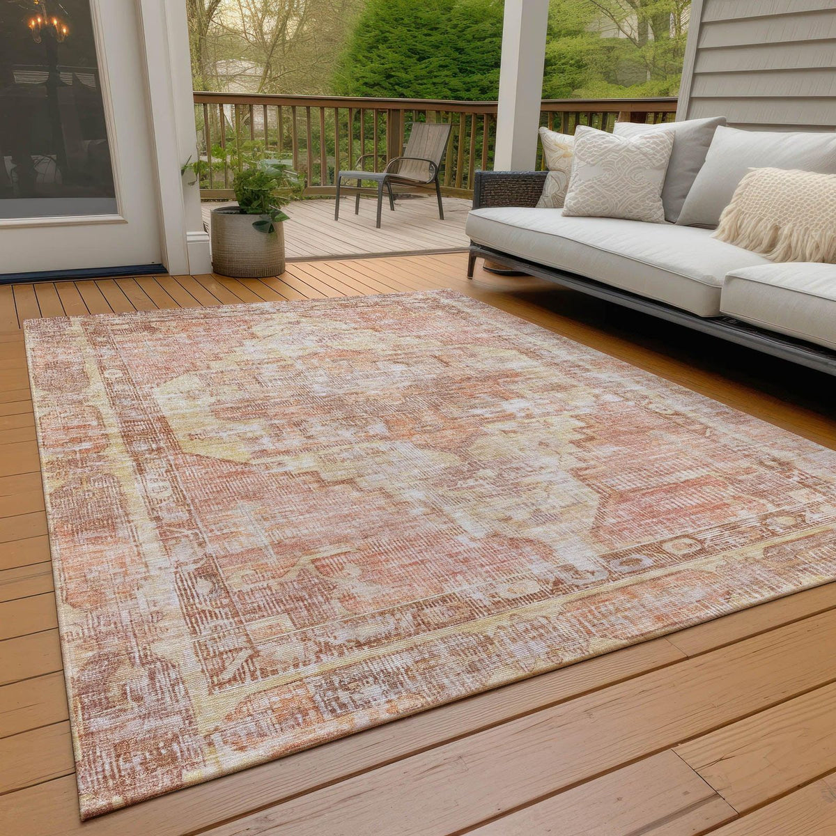 Addison Rugs Haeleth Orange Washable Indoor-Outdoor Rug