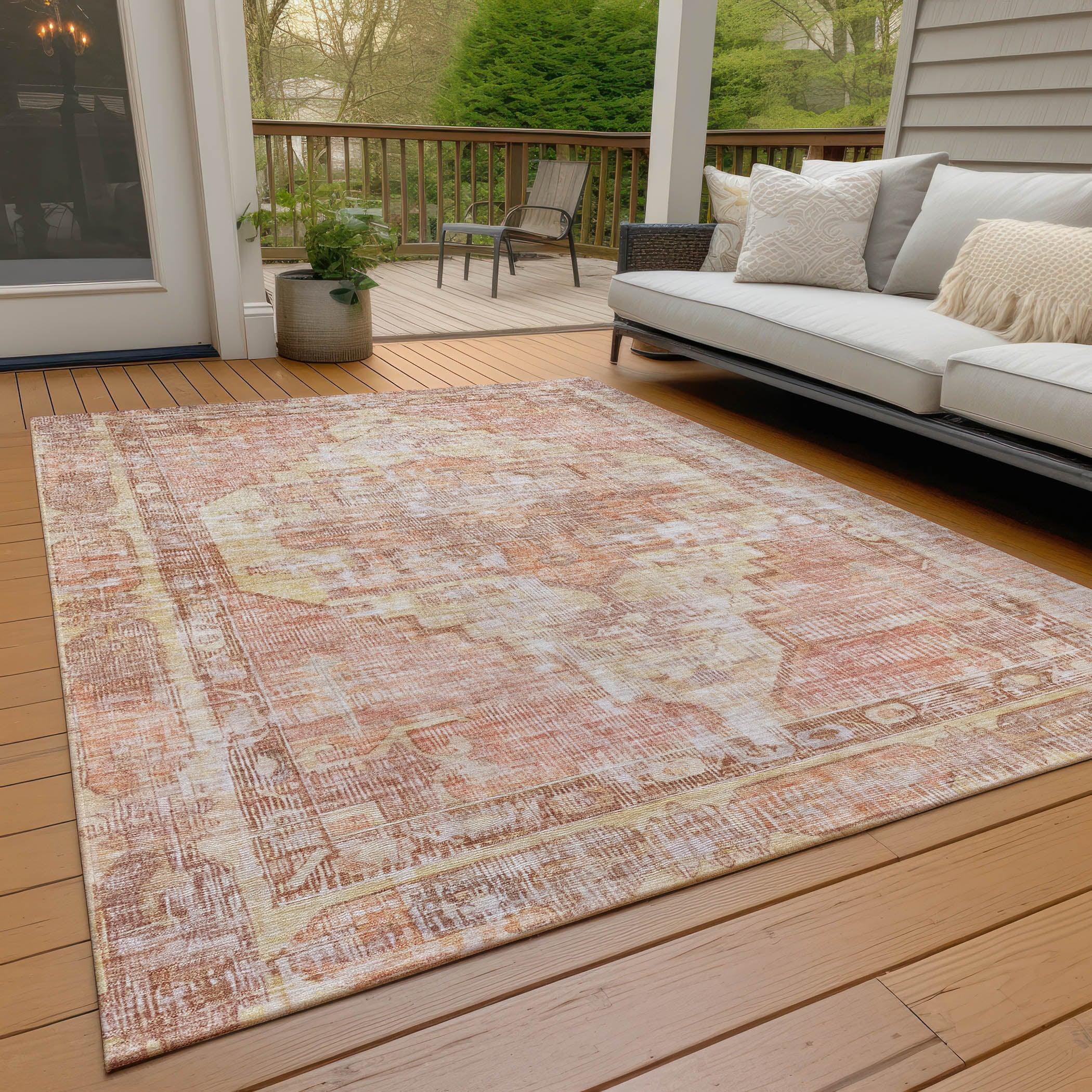 Addison Rugs Haeleth Orange Washable Indoor-Outdoor Rug