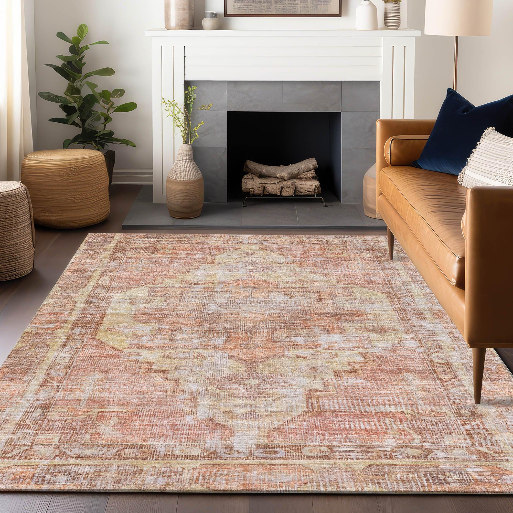 Addison Rugs Haeleth Orange Washable Indoor-Outdoor Rug