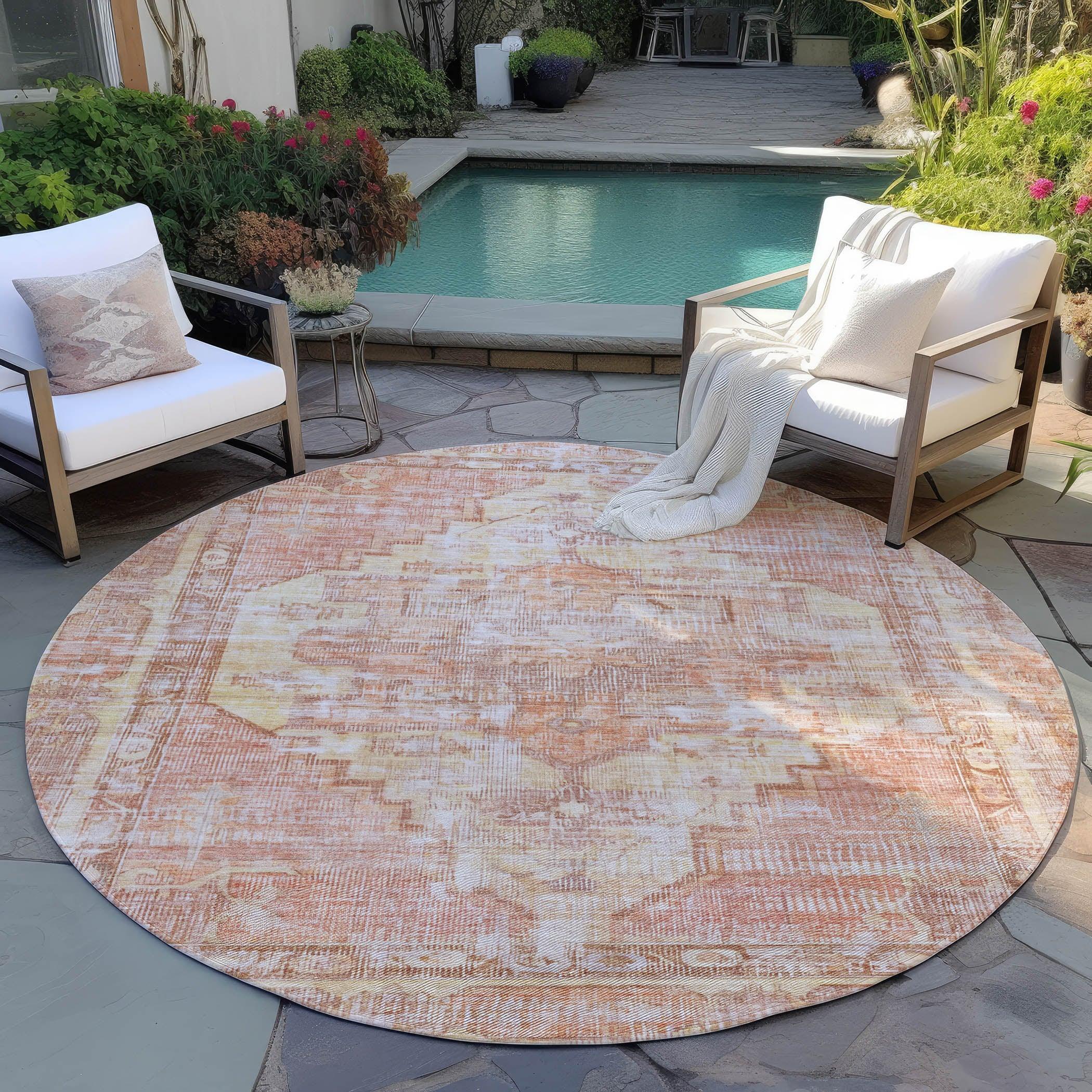 Addison Rugs Haeleth Orange Washable Indoor-Outdoor Rug