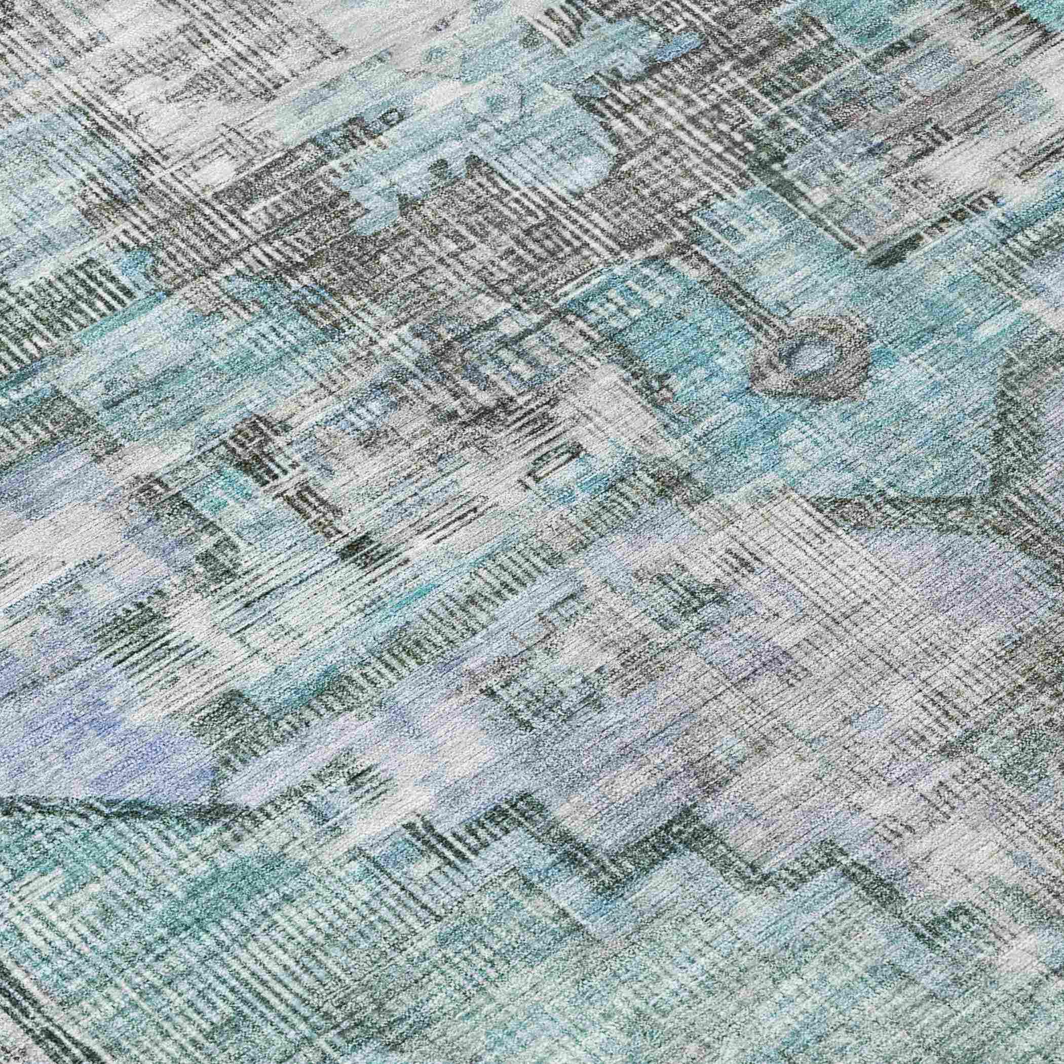 Addison Rugs Haeleth Teal Washable Indoor-Outdoor Rug