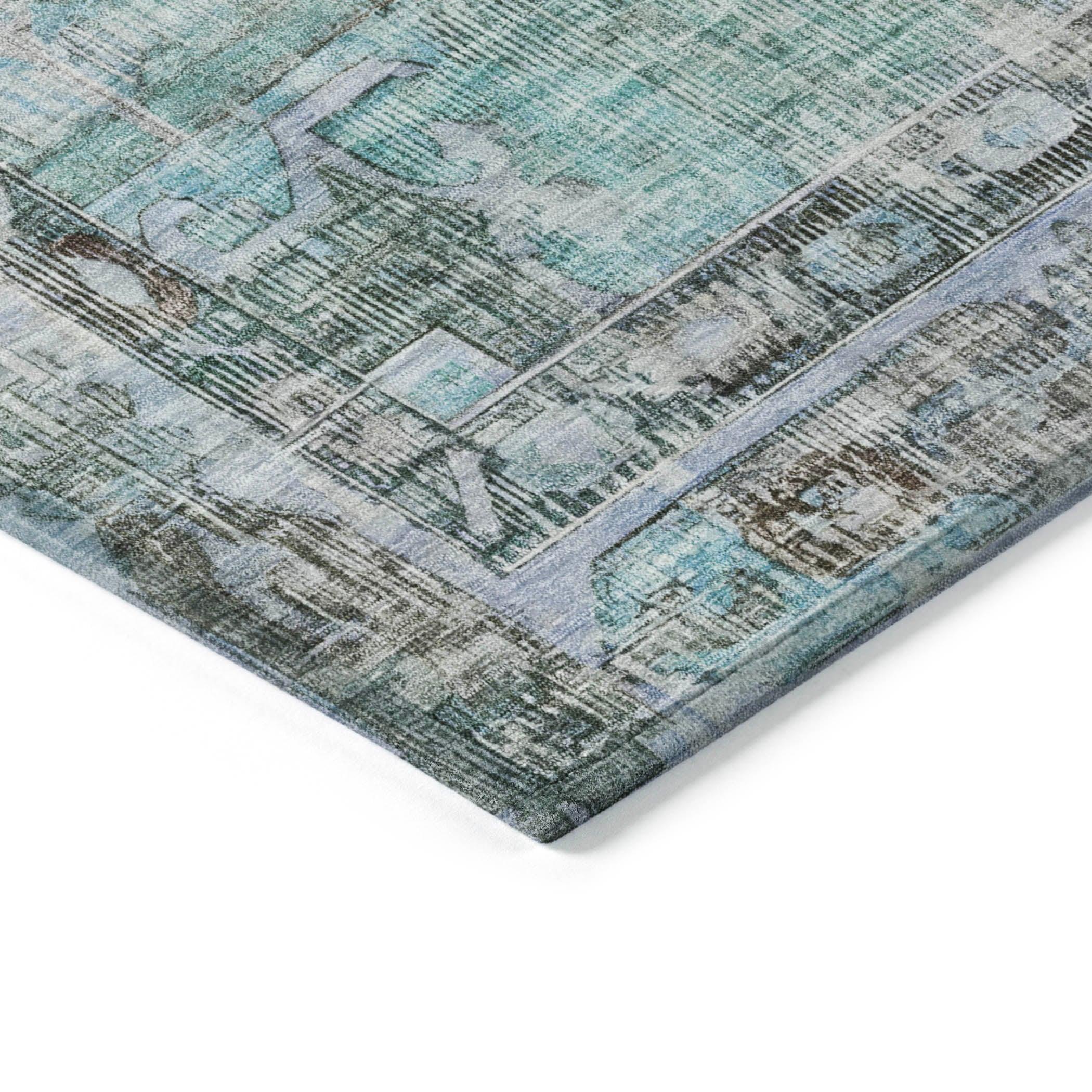 Addison Rugs Haeleth Teal Washable Indoor-Outdoor Rug