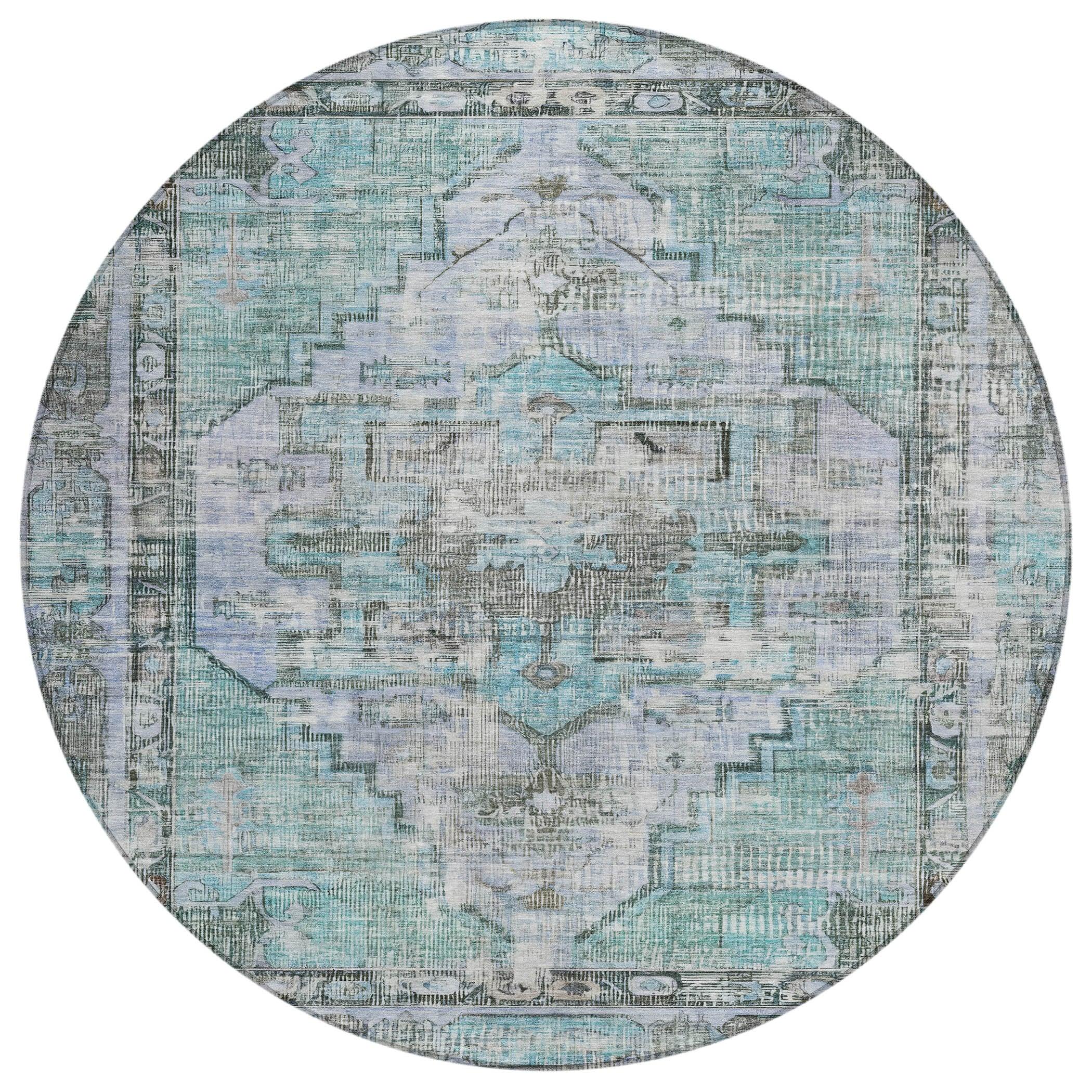 Addison Rugs Haeleth Teal Washable Indoor-Outdoor Rug