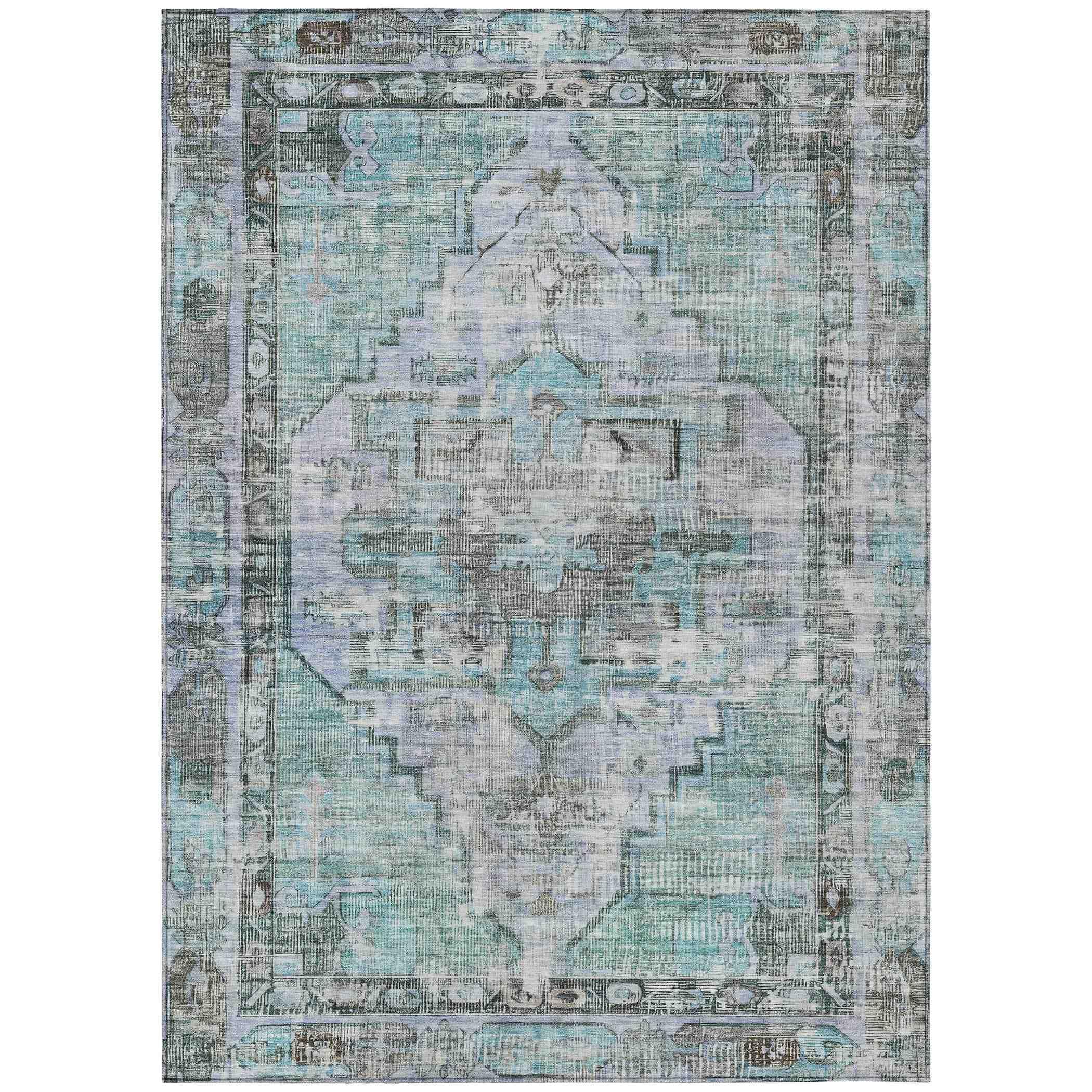 Addison Rugs Haeleth Teal Washable Indoor-Outdoor Rug