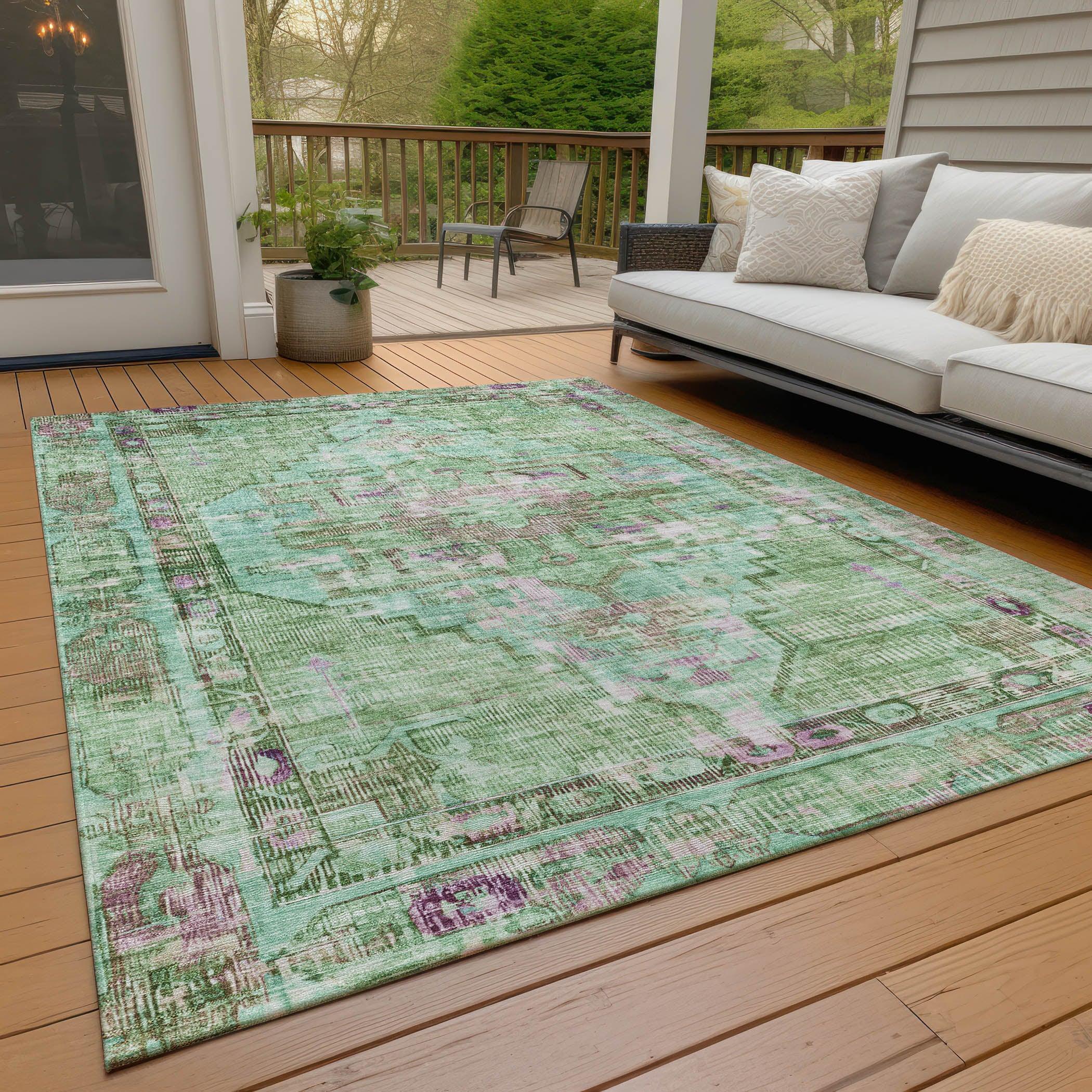 Addison Rugs Haelien Aloe Washable Indoor-Outdoor Rug