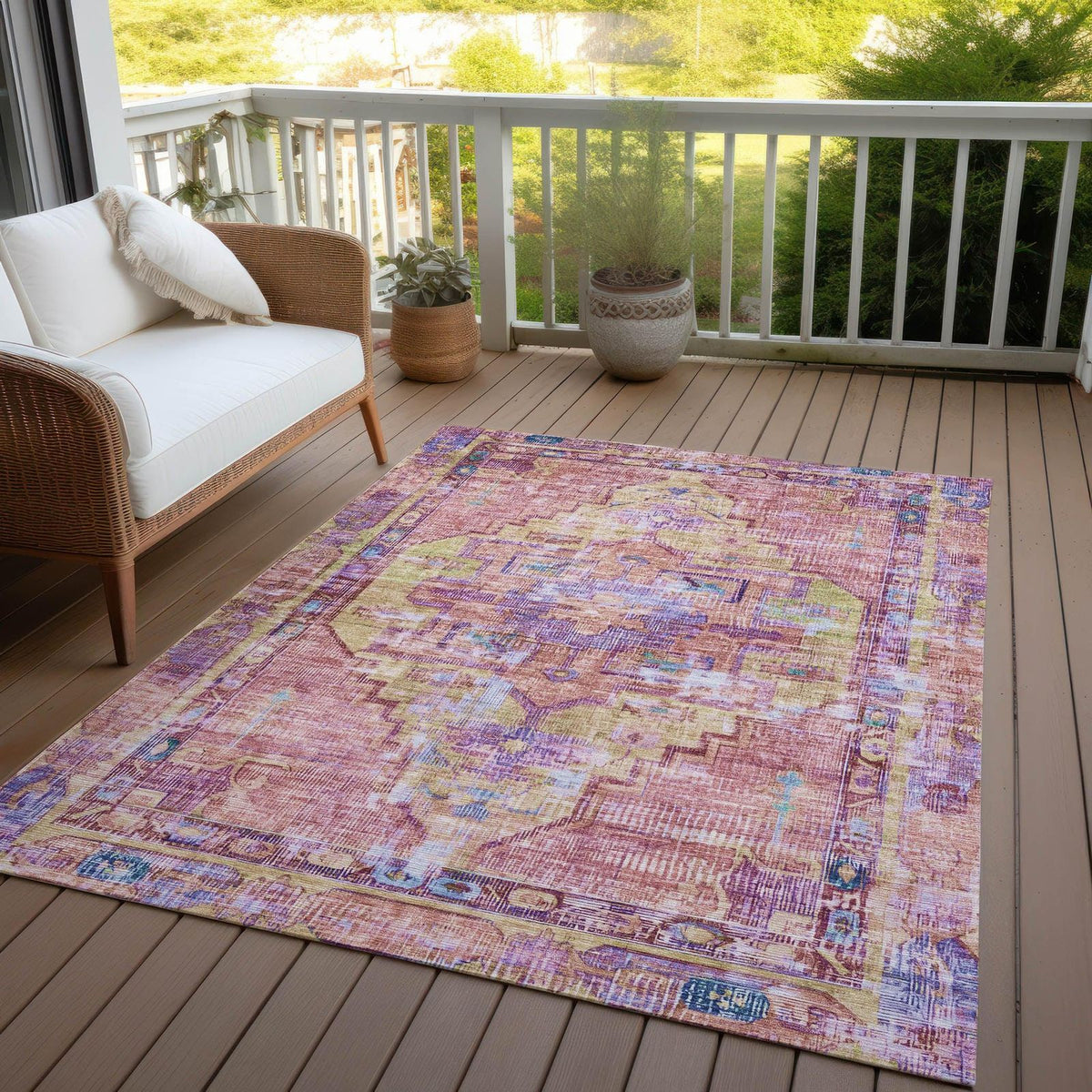 Addison Rugs Haelien Pink Washable Indoor-Outdoor Rug