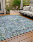 Addison Rugs Haelien Teal Washable Indoor-Outdoor Rug
