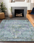 Addison Rugs Haelien Teal Washable Indoor-Outdoor Rug