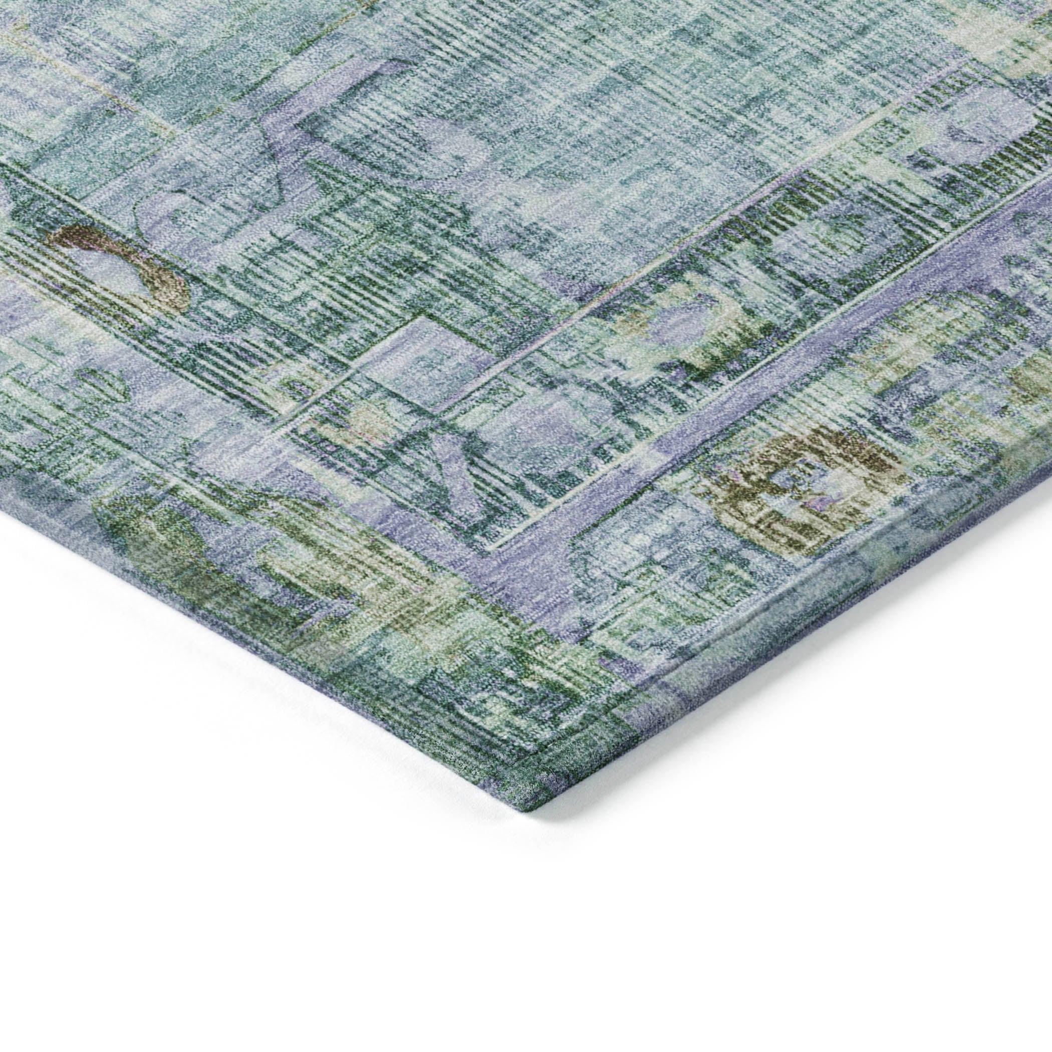 Addison Rugs Haelien Teal Washable Indoor-Outdoor Rug
