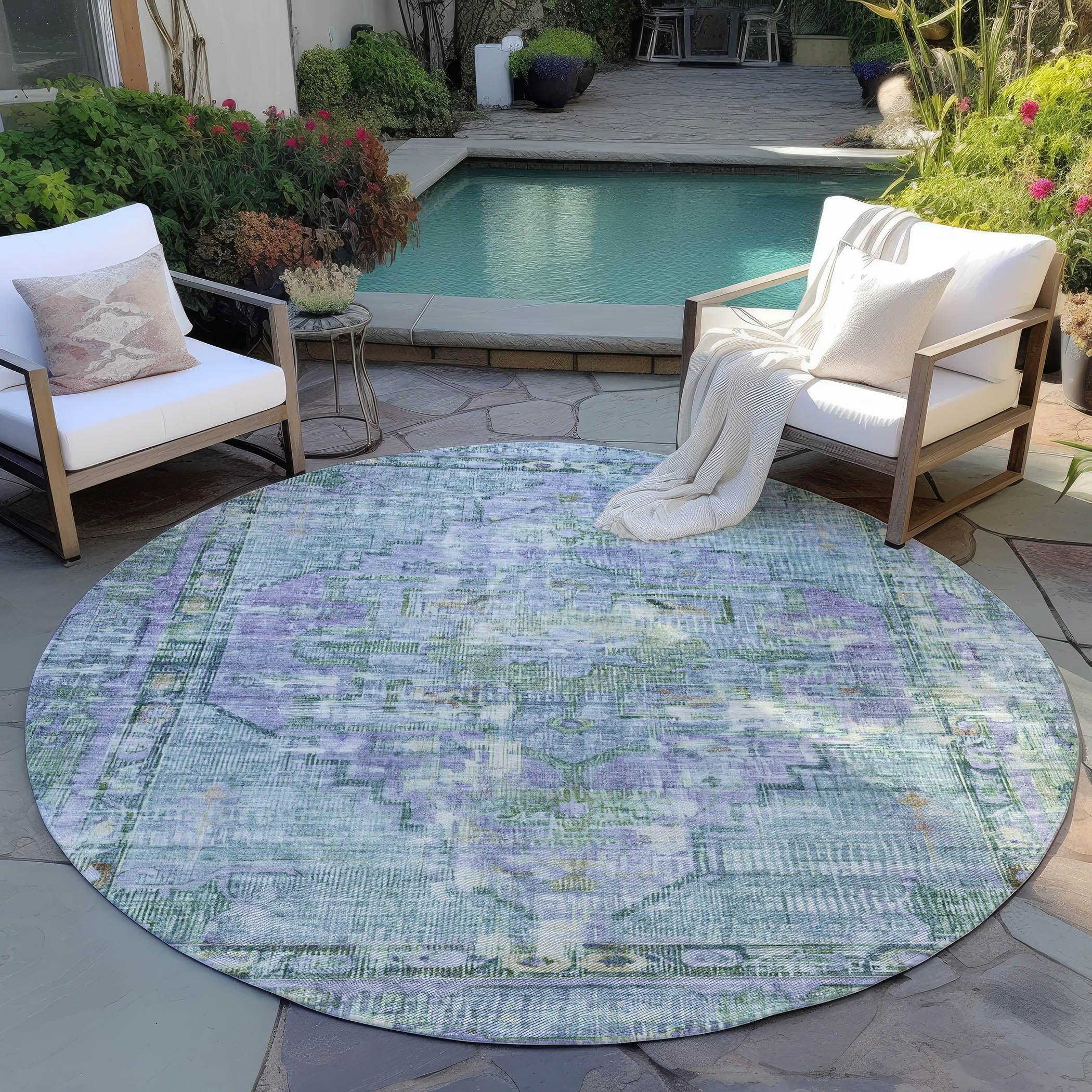 Addison Rugs Haelien Teal Washable Indoor-Outdoor Rug
