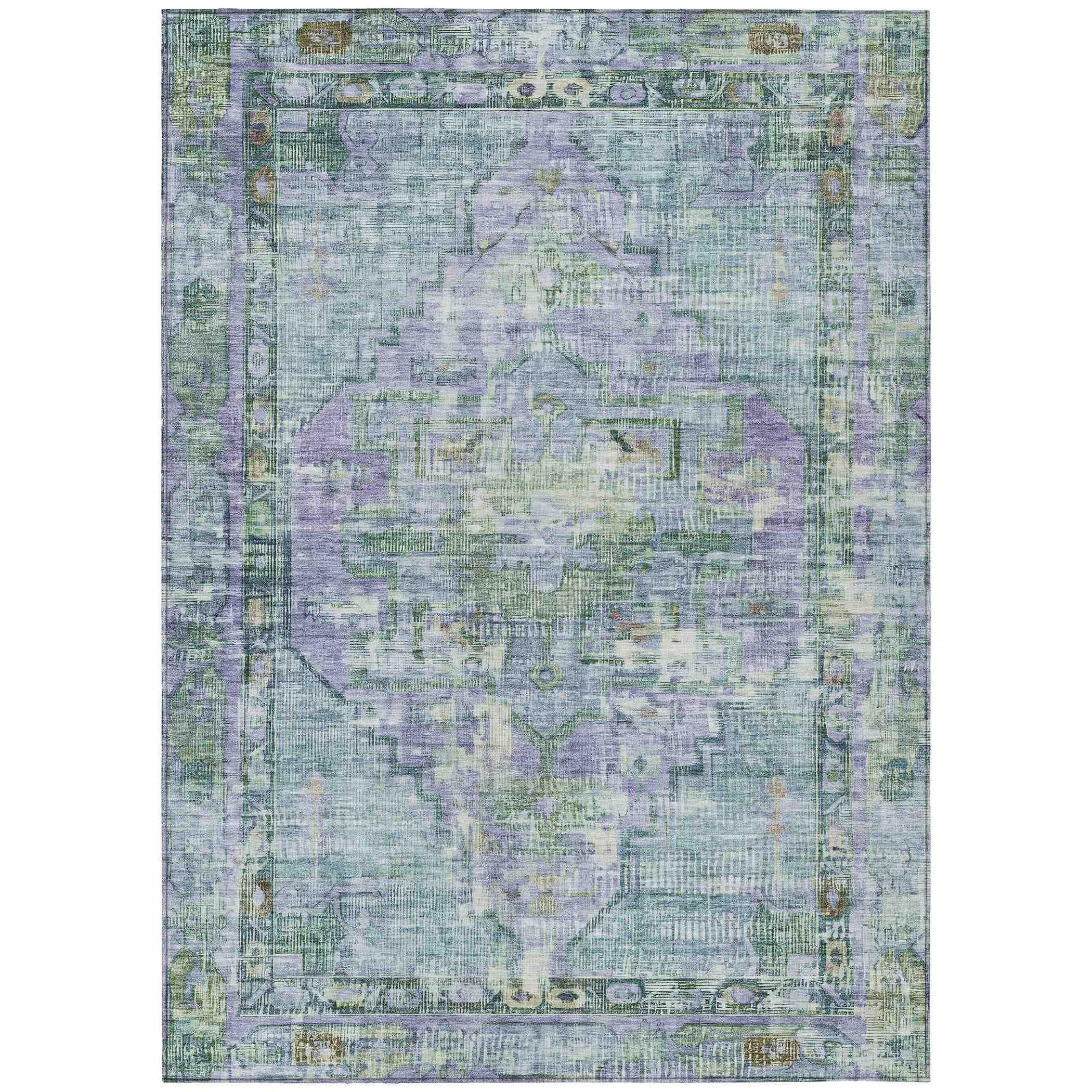 Addison Rugs Haelien Teal Washable Indoor-Outdoor Rug
