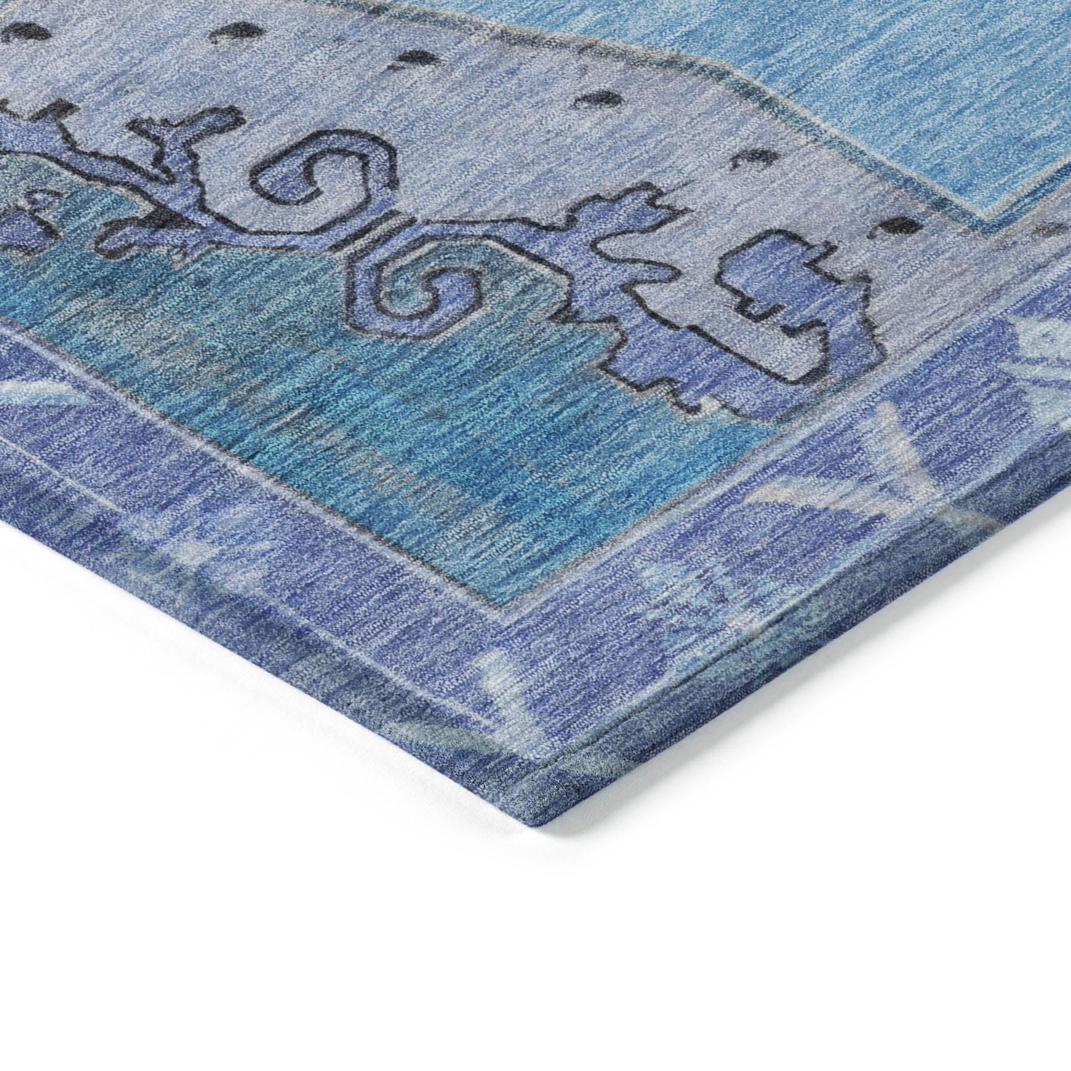 Addison Rugs Haelion Blue Washable Indoor-Outdoor Rug