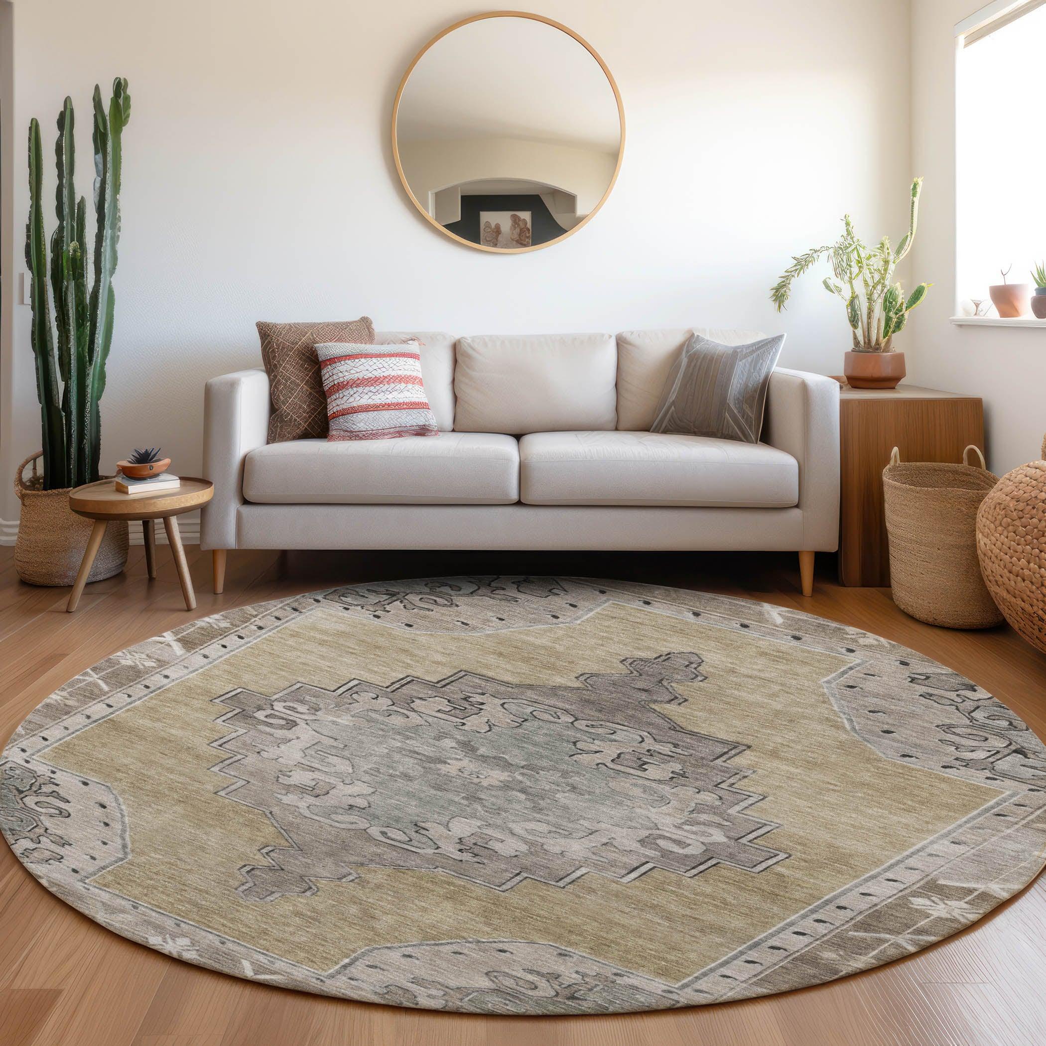 Addison Rugs Haelion Brown Washable Indoor-Outdoor Rug