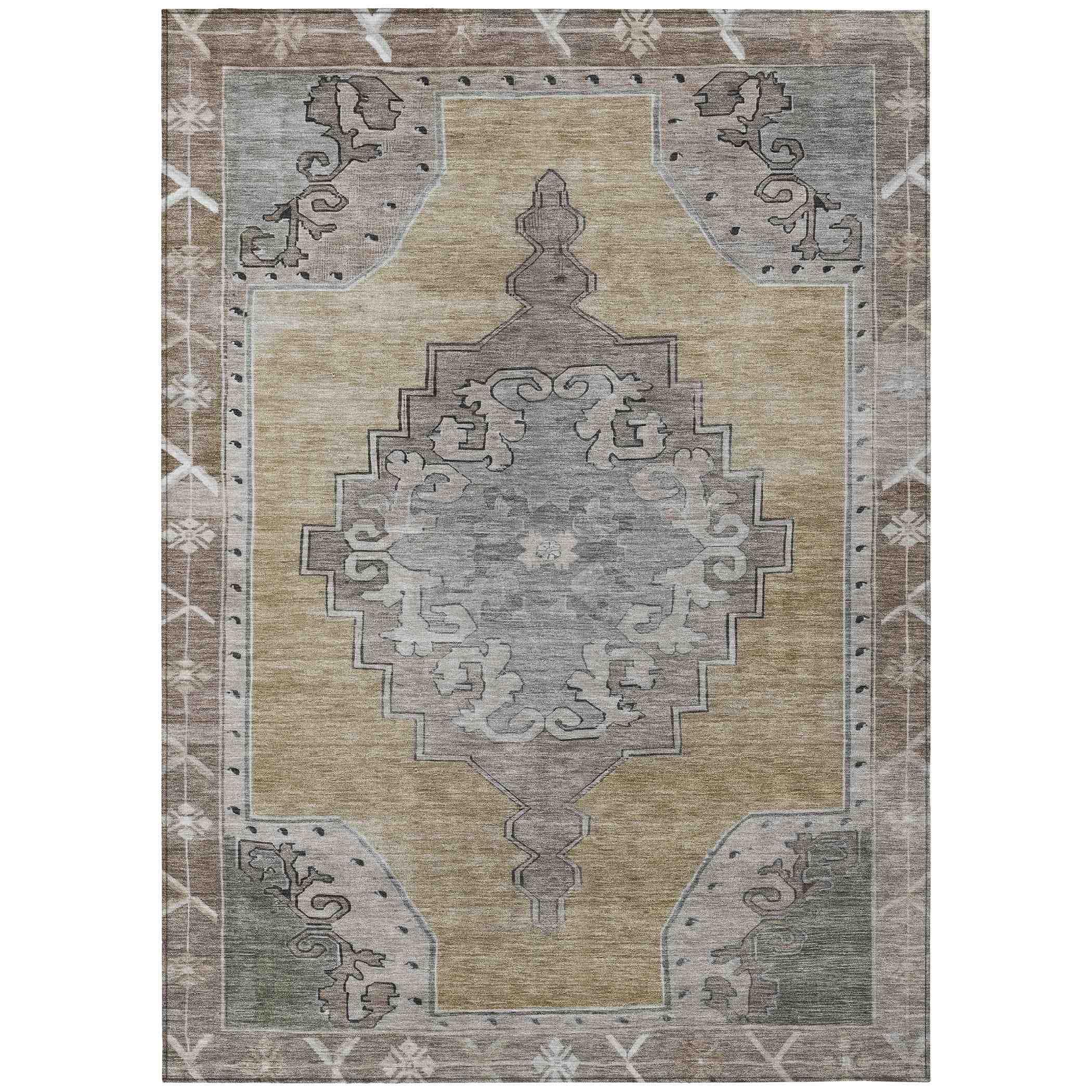 Addison Rugs Haelion Brown Washable Indoor-Outdoor Rug