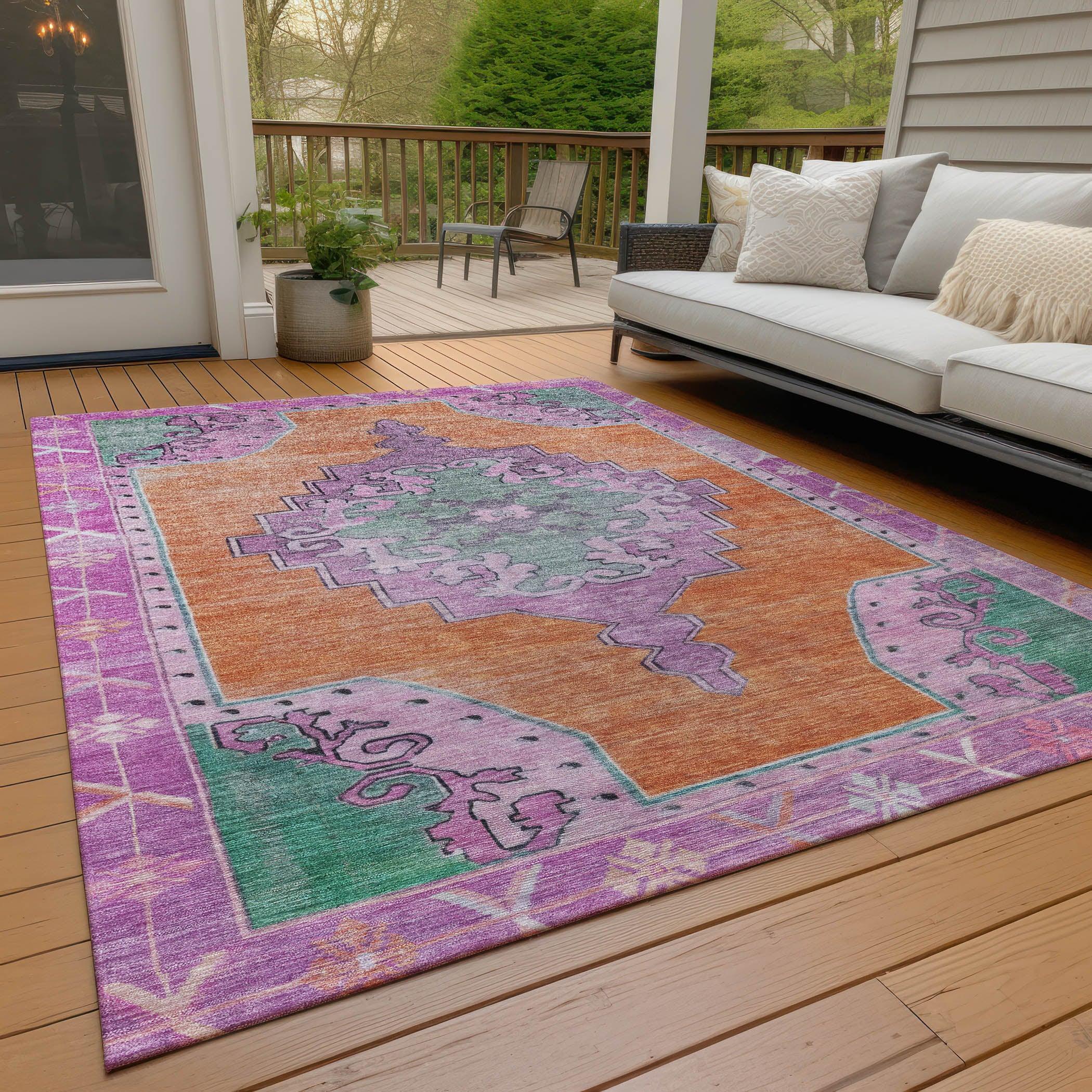 Addison Rugs Haelion Orange Washable Indoor-Outdoor Rug