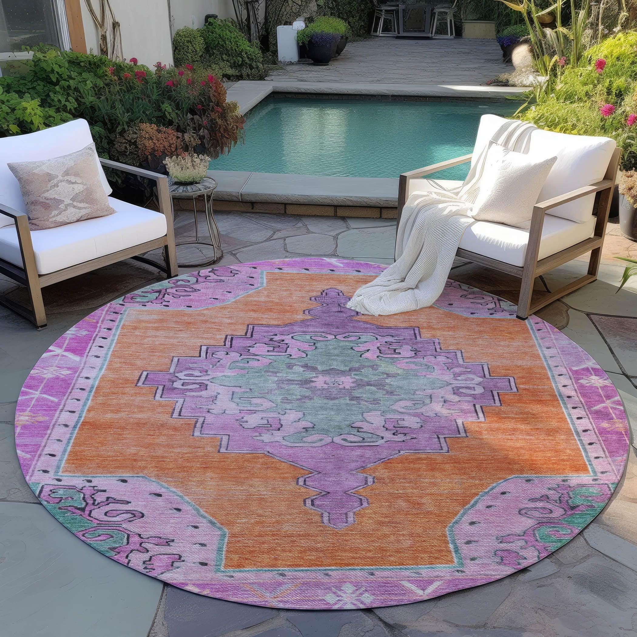Addison Rugs Haelion Orange Washable Indoor-Outdoor Rug