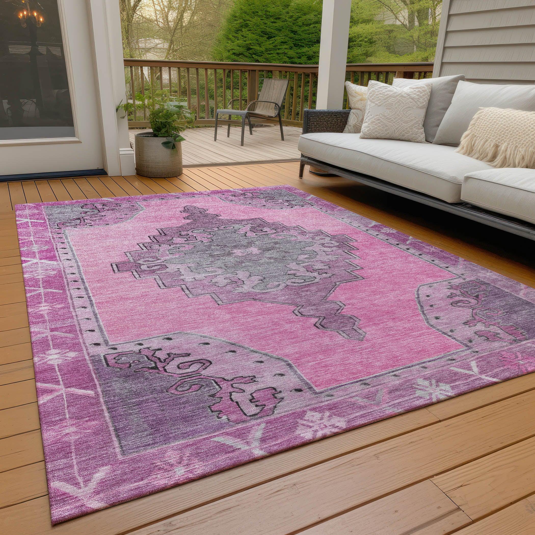 Addison Rugs Haelion Pink Washable Indoor-Outdoor Rug