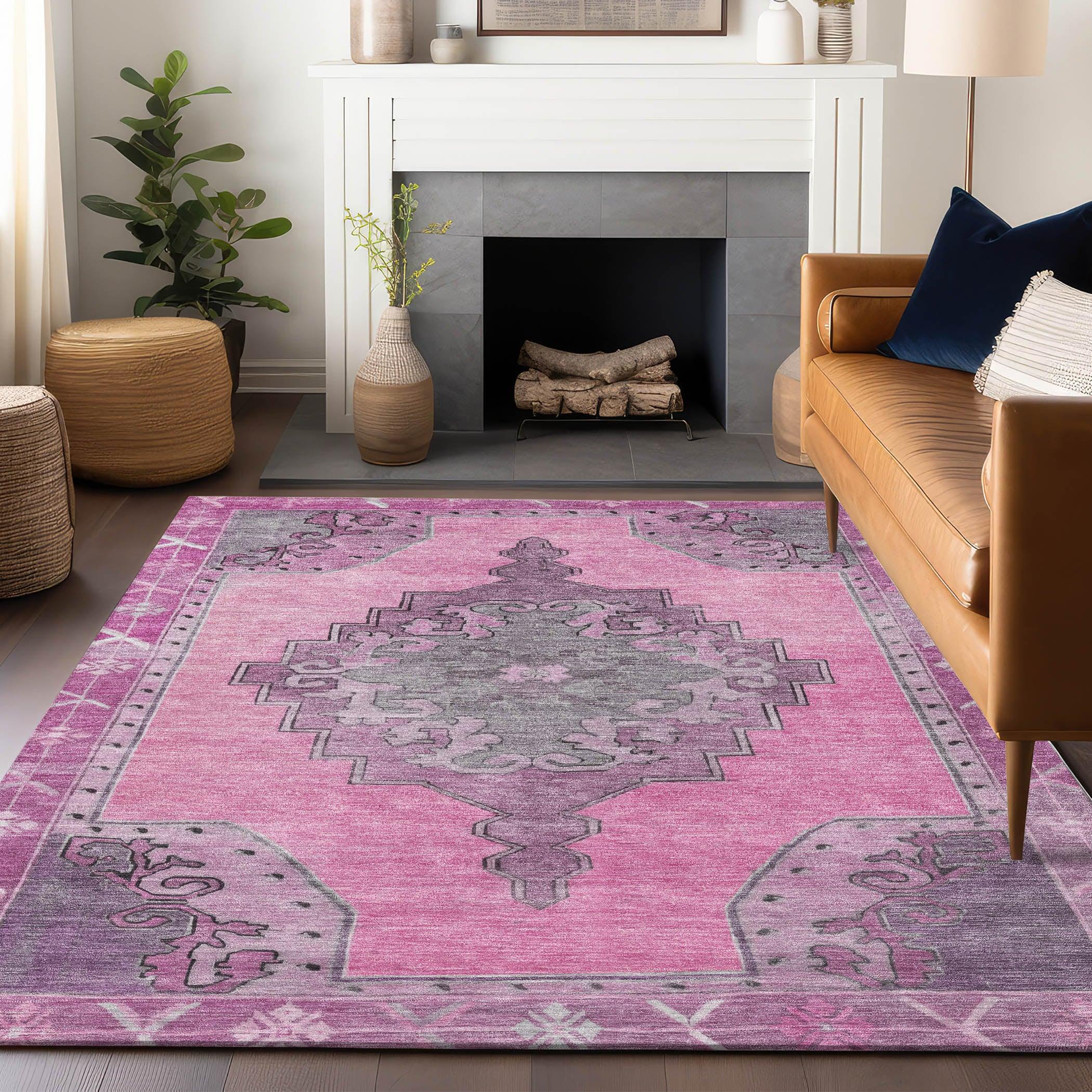 Addison Rugs Haelion Pink Washable Indoor-Outdoor Rug