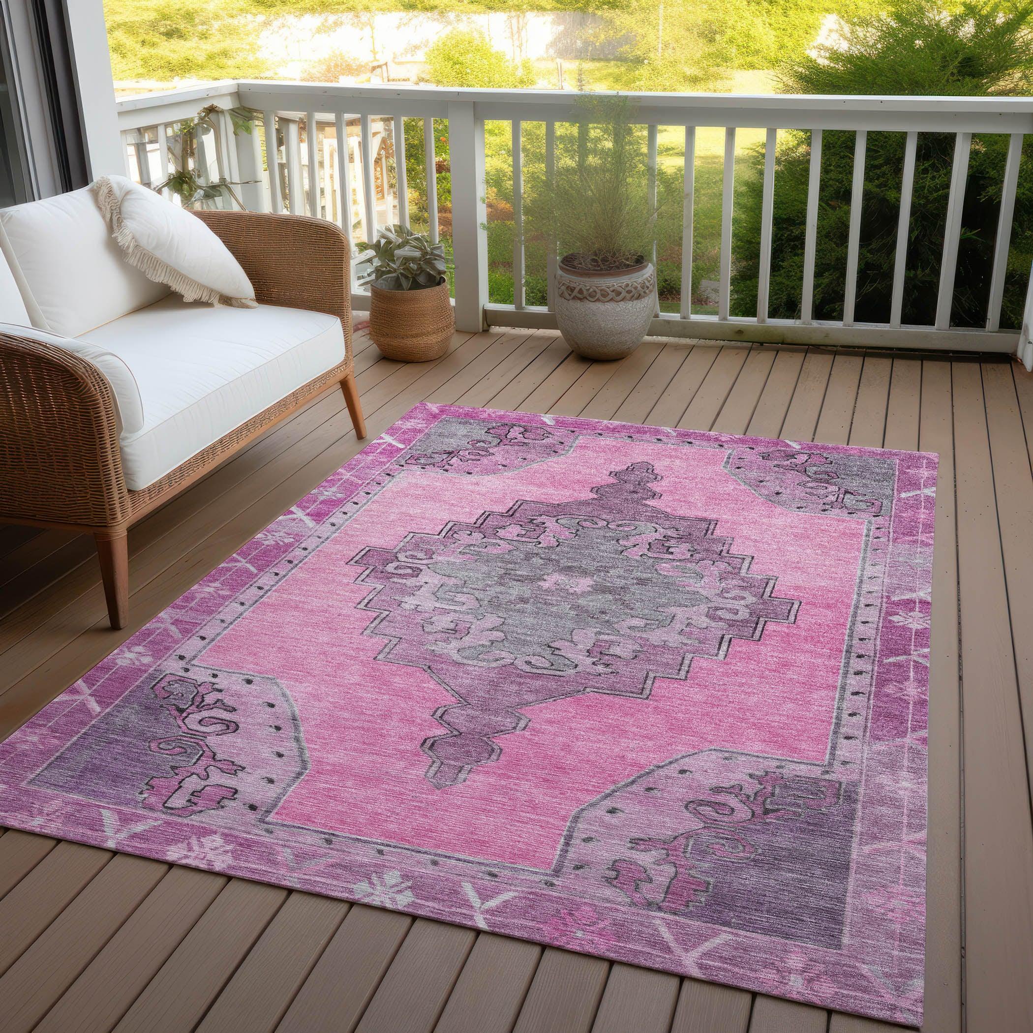 Addison Rugs Haelion Pink Washable Indoor-Outdoor Rug