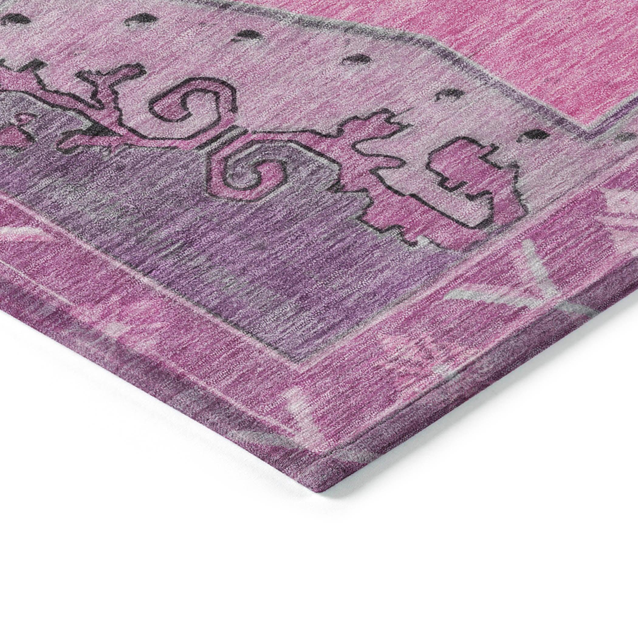 Addison Rugs Haelion Pink Washable Indoor-Outdoor Rug