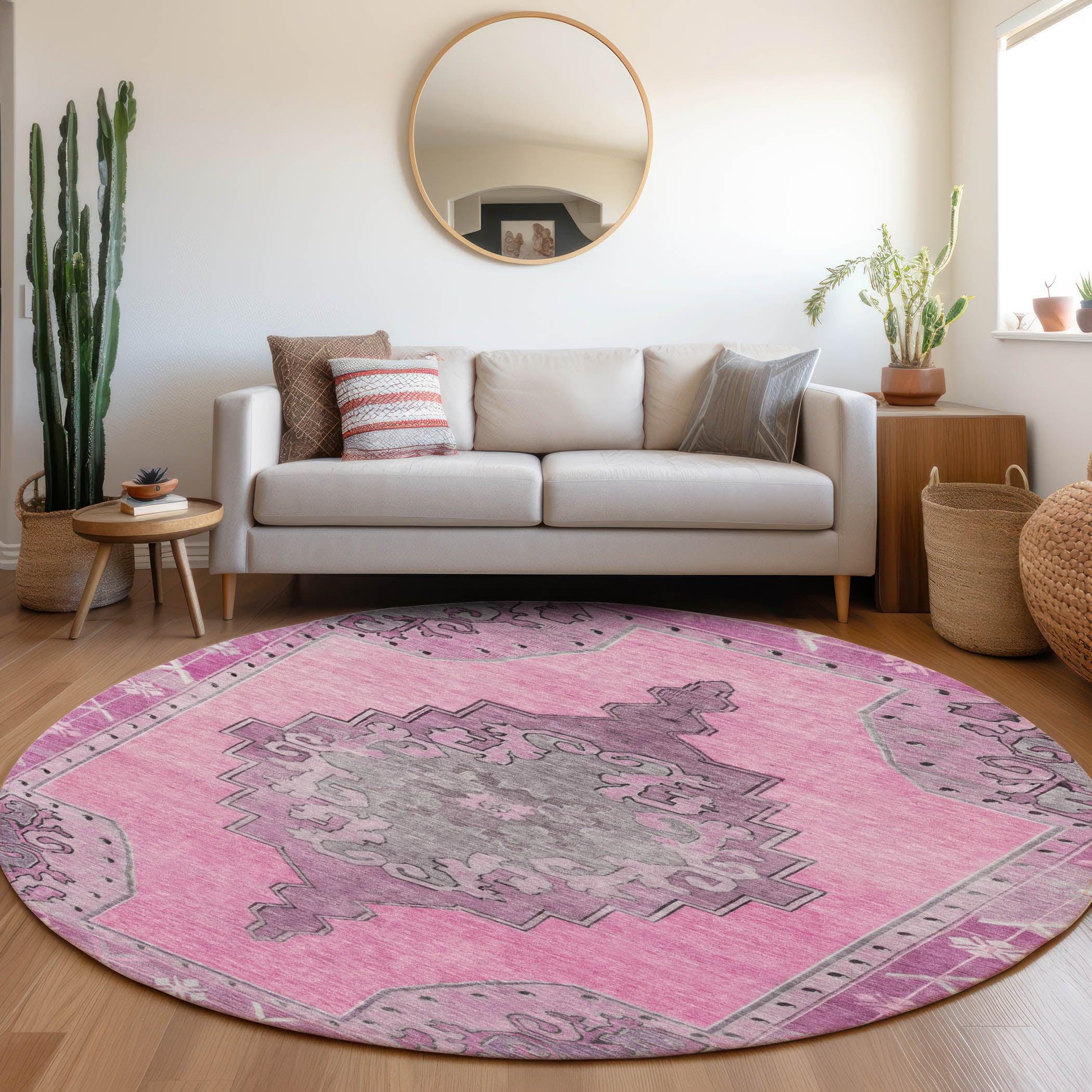 Addison Rugs Haelion Pink Washable Indoor-Outdoor Rug
