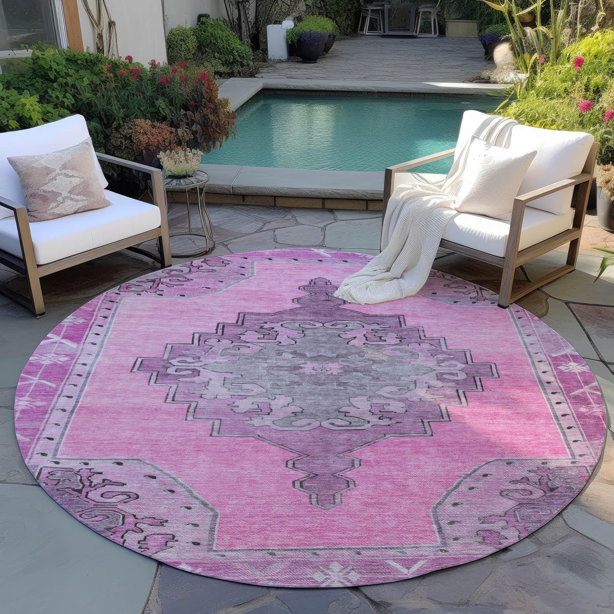 Addison Rugs Haelion Pink Washable Indoor-Outdoor Rug