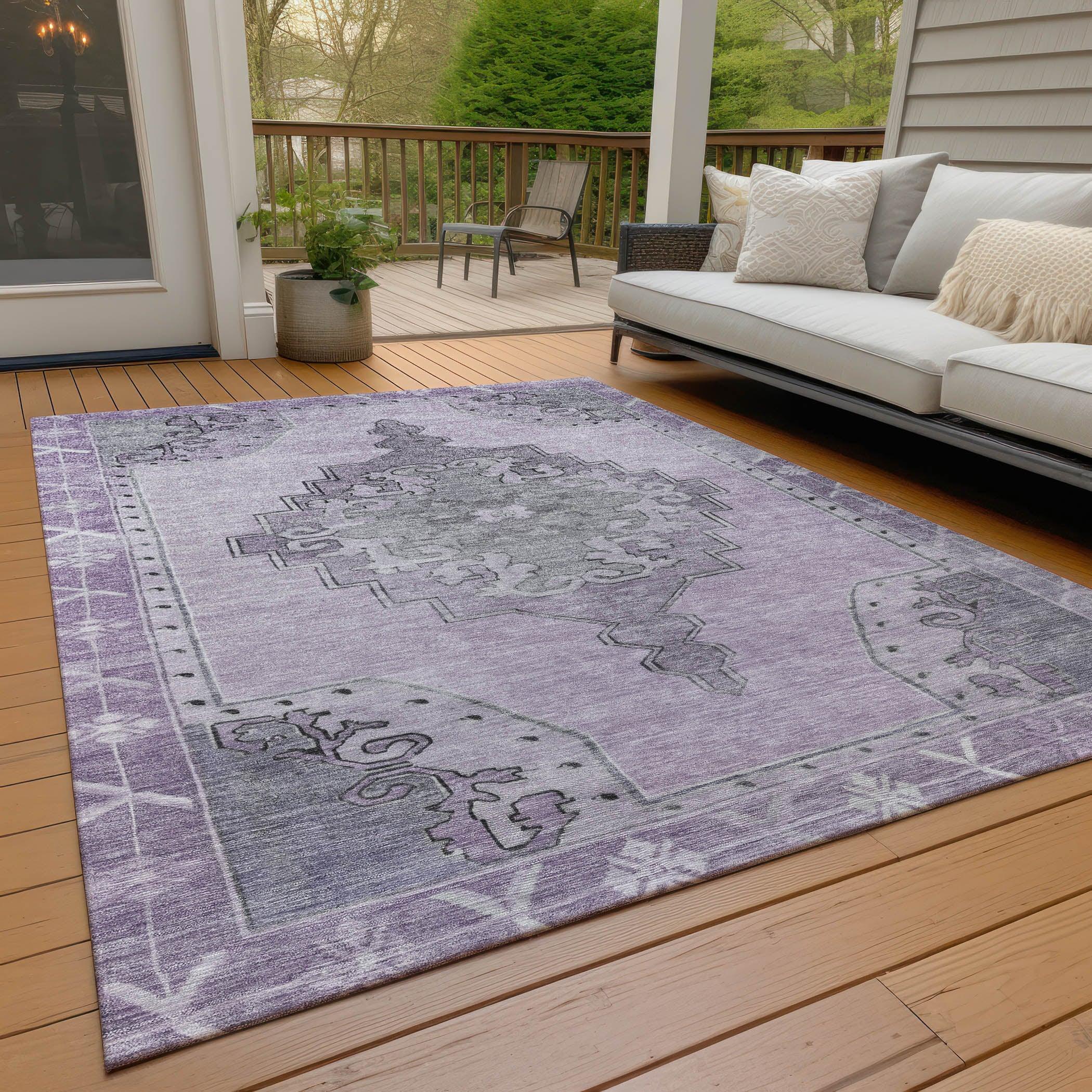 Addison Rugs Haelion Plum Washable Indoor-Outdoor Rug