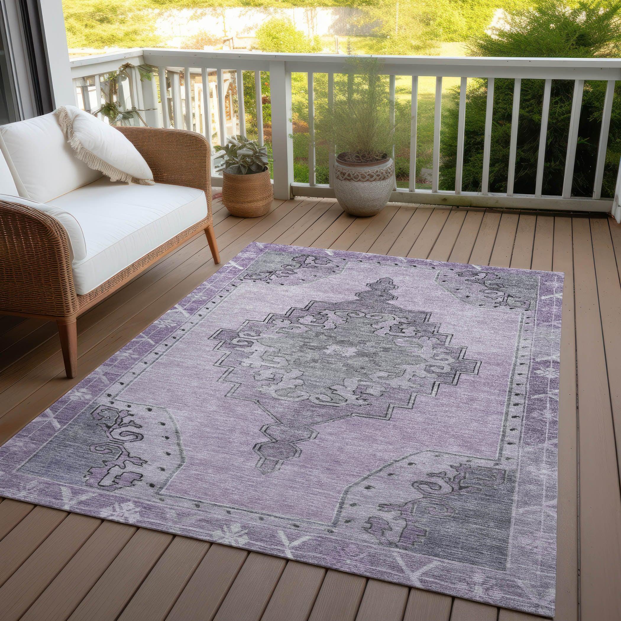 Addison Rugs Haelion Plum Washable Indoor-Outdoor Rug