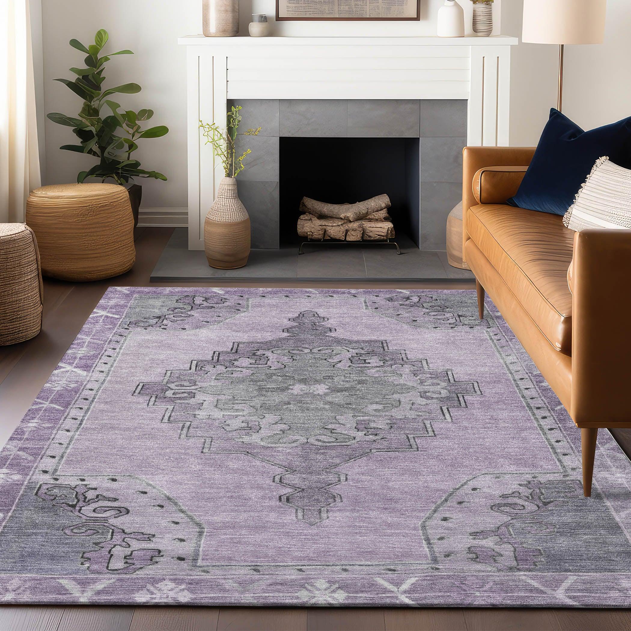 Addison Rugs Haelion Plum Washable Indoor-Outdoor Rug