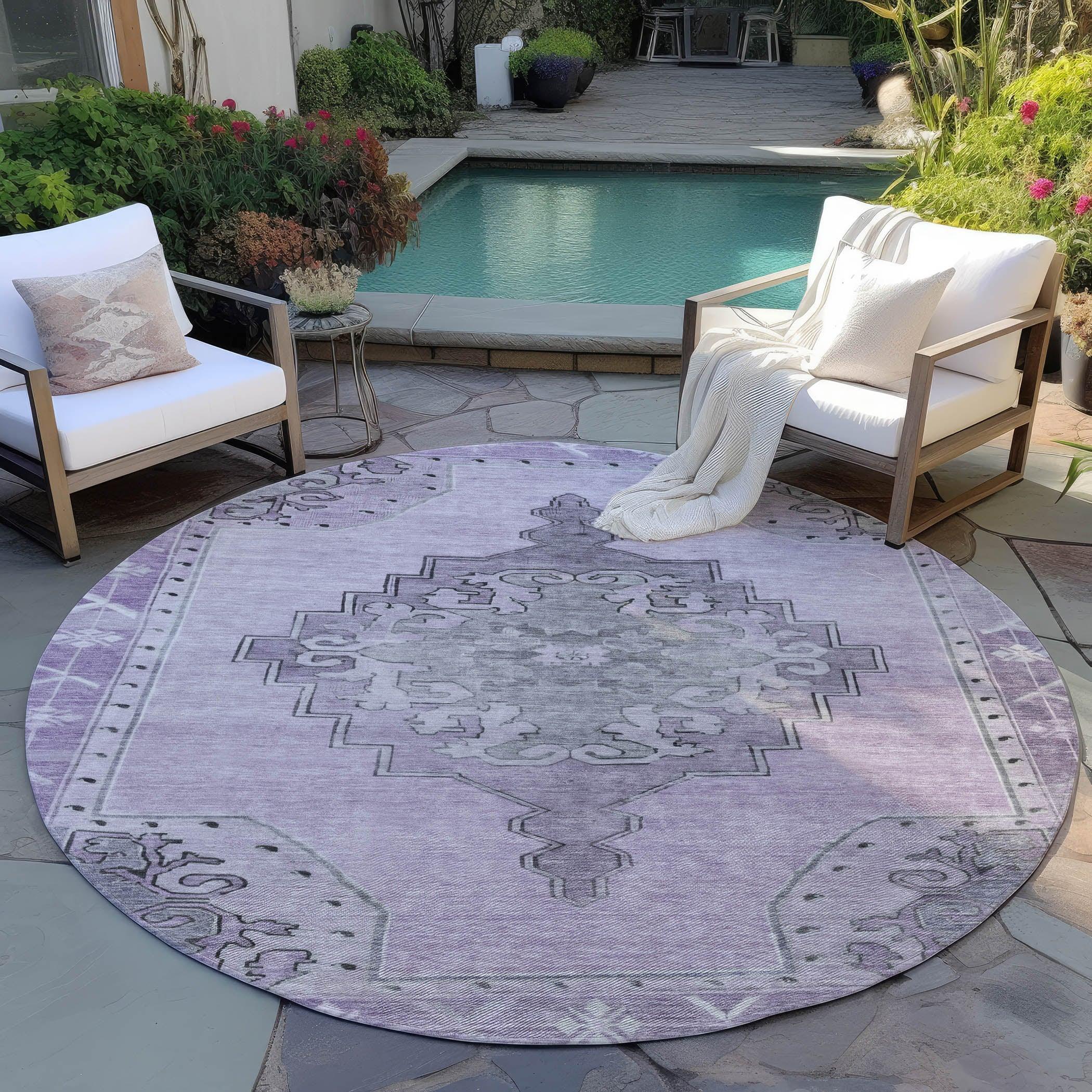 Addison Rugs Haelion Plum Washable Indoor-Outdoor Rug