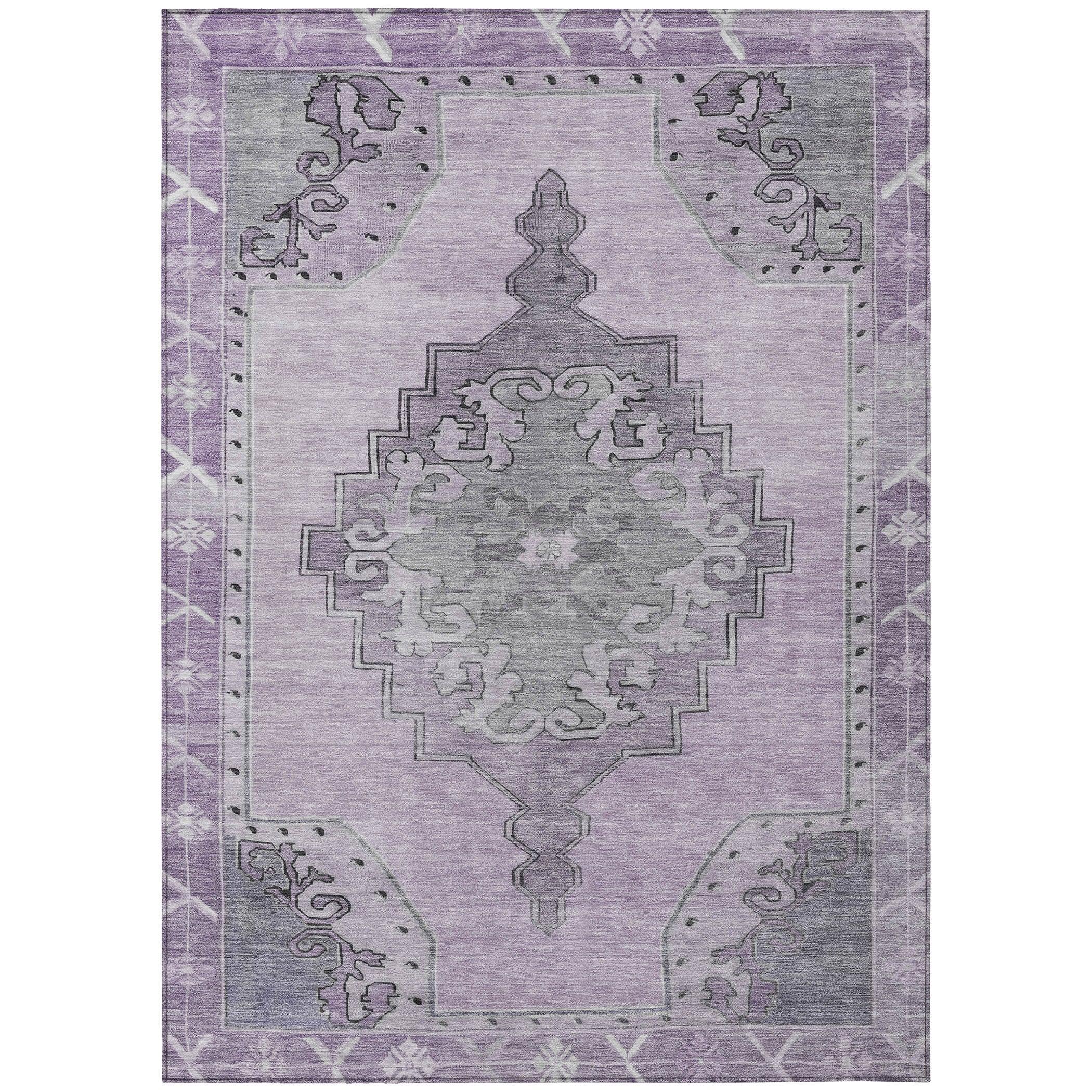 Addison Rugs Haelion Plum Washable Indoor-Outdoor Rug