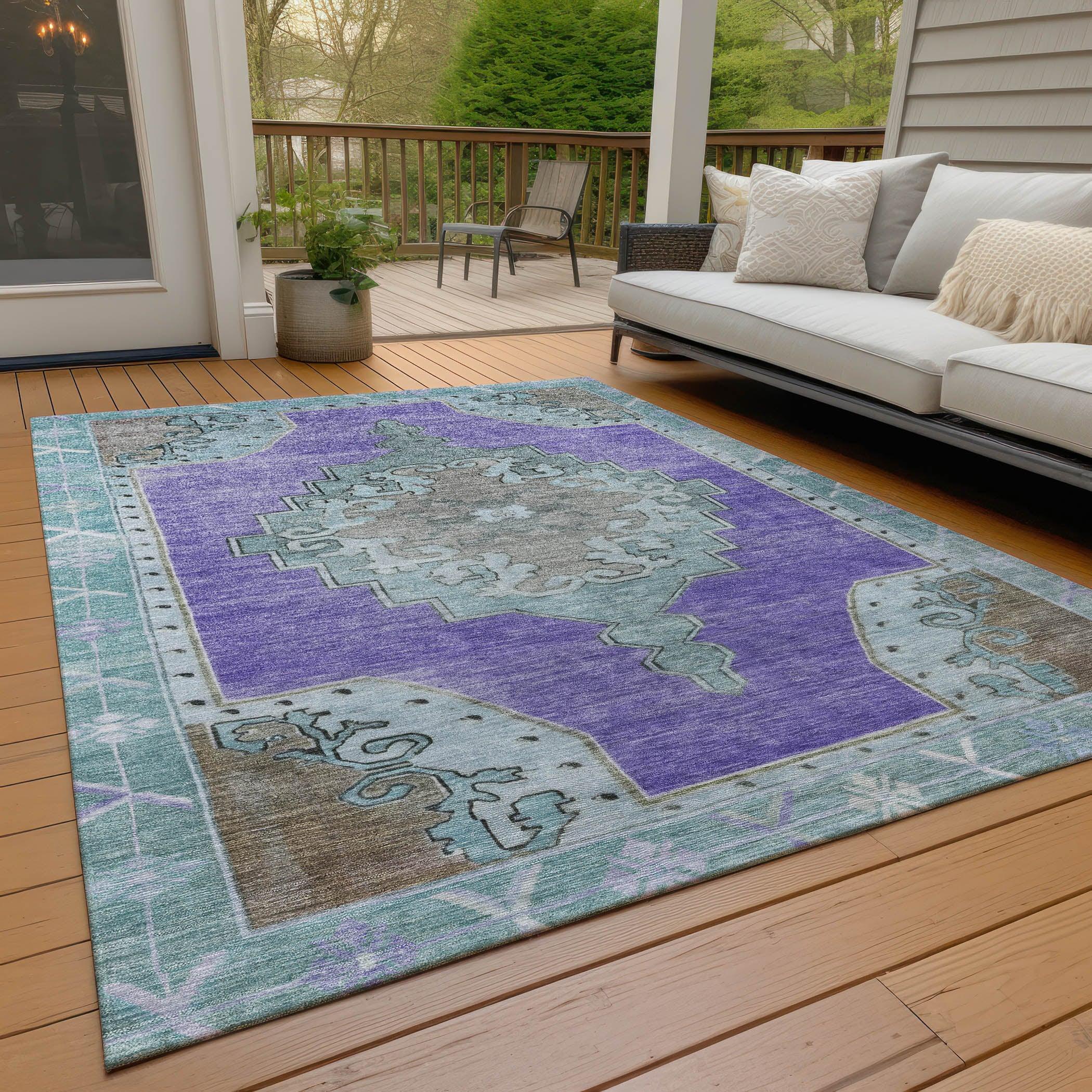 Addison Rugs Haelion Purple Washable Indoor-Outdoor Rug