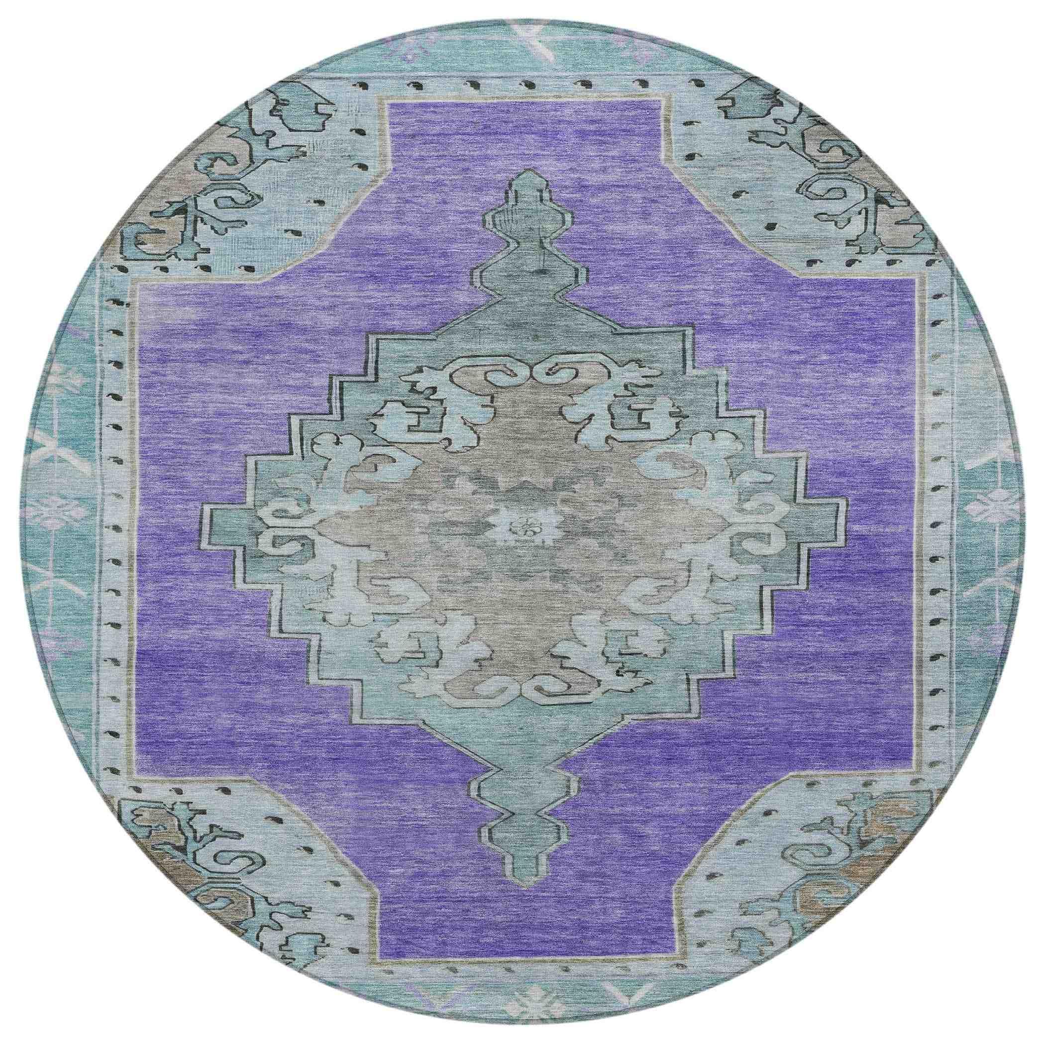 Addison Rugs Haelion Purple Washable Indoor-Outdoor Rug