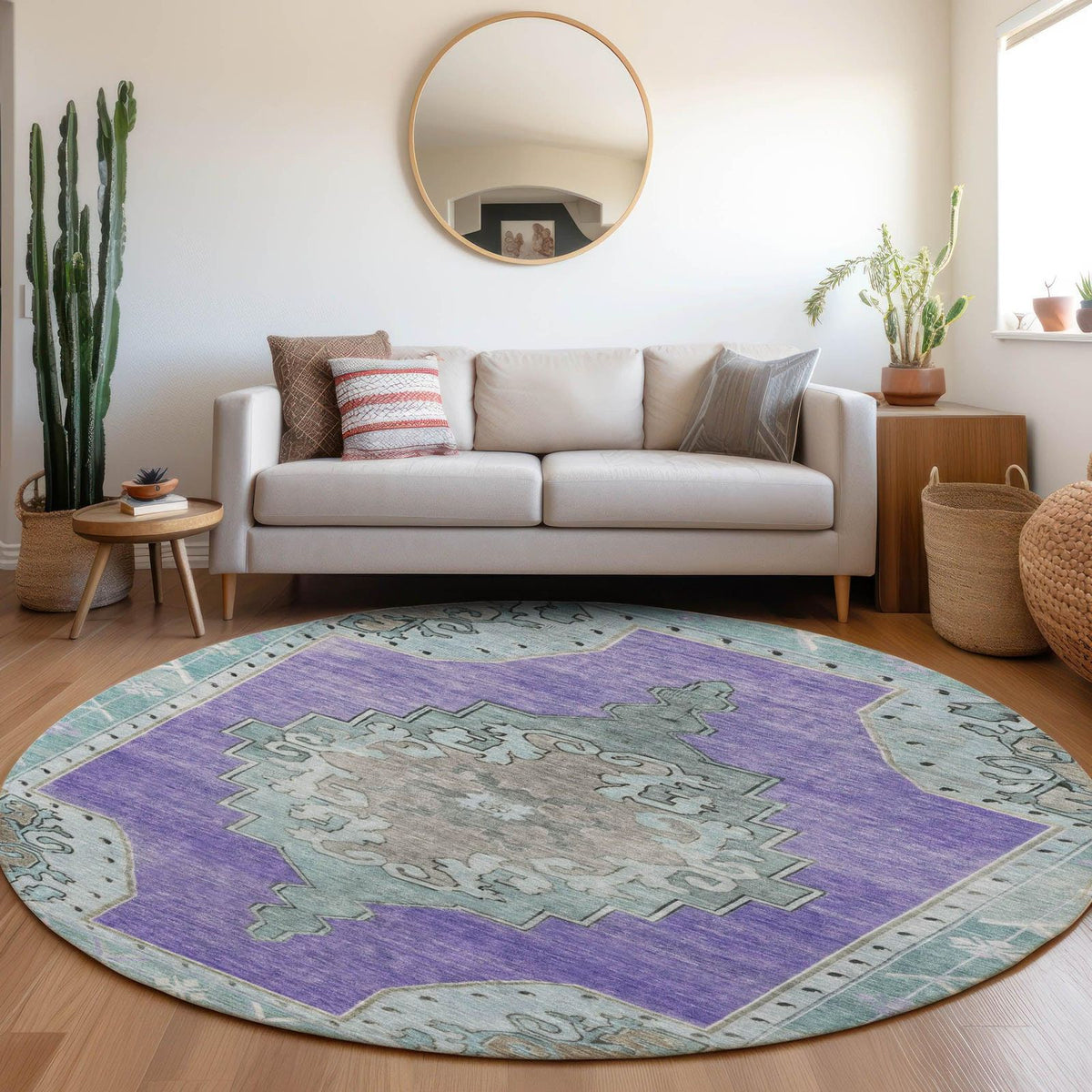 Addison Rugs Haelion Purple Washable Indoor-Outdoor Rug
