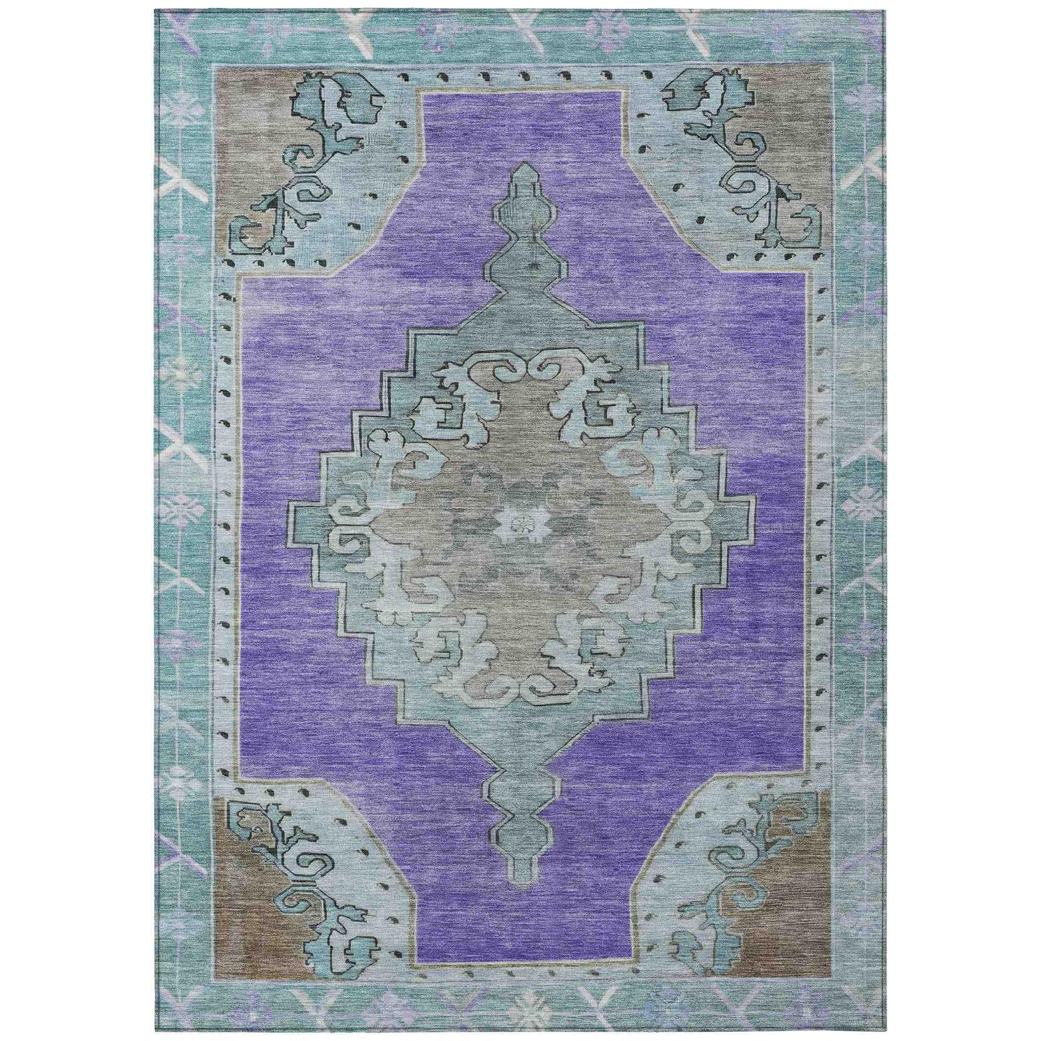 Addison Rugs Haelion Purple Washable Indoor-Outdoor Rug