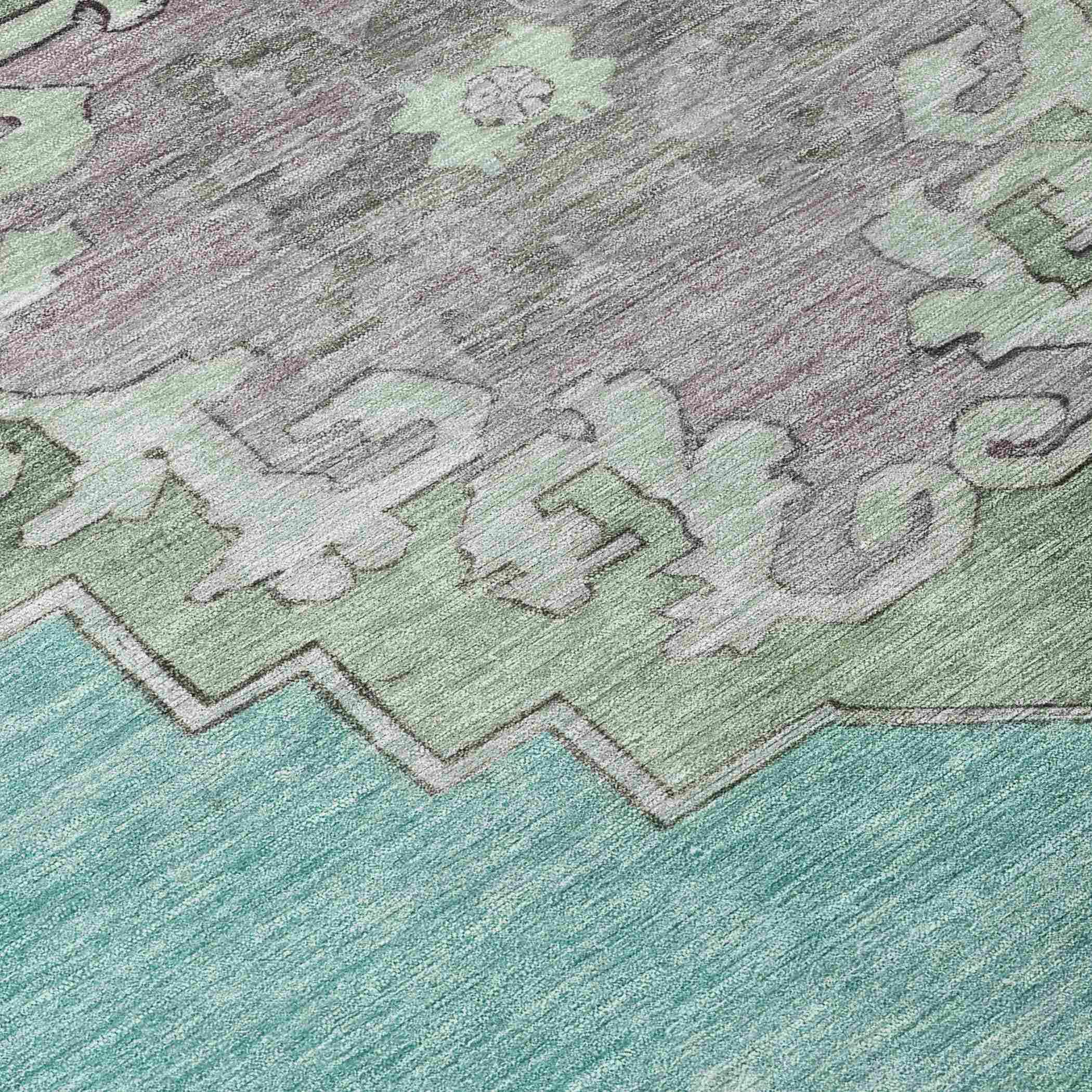 Addison Rugs Haelion Teal Washable Indoor-Outdoor Rug