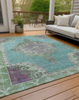 Addison Rugs Haelion Teal Washable Indoor-Outdoor Rug