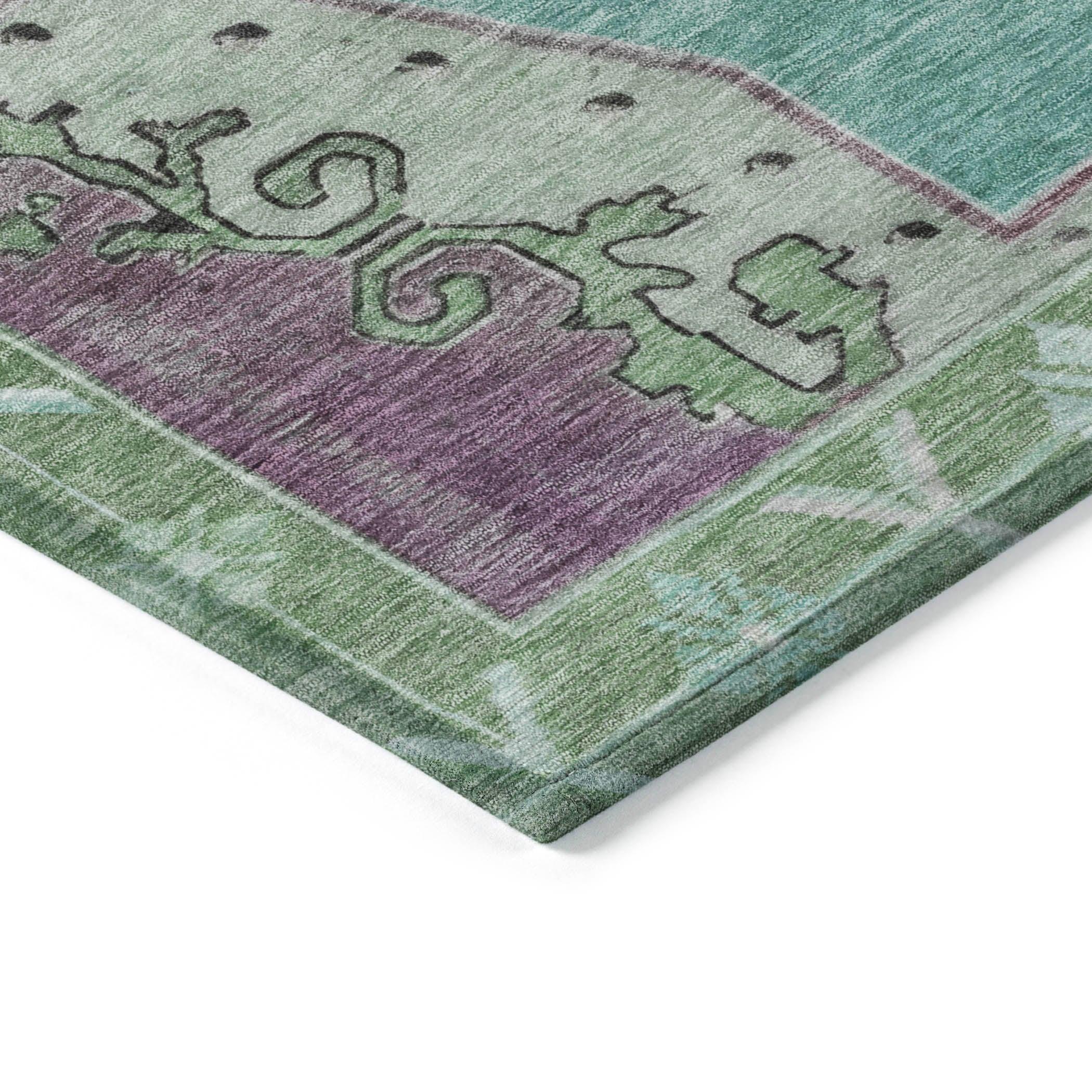 Addison Rugs Haelion Teal Washable Indoor-Outdoor Rug