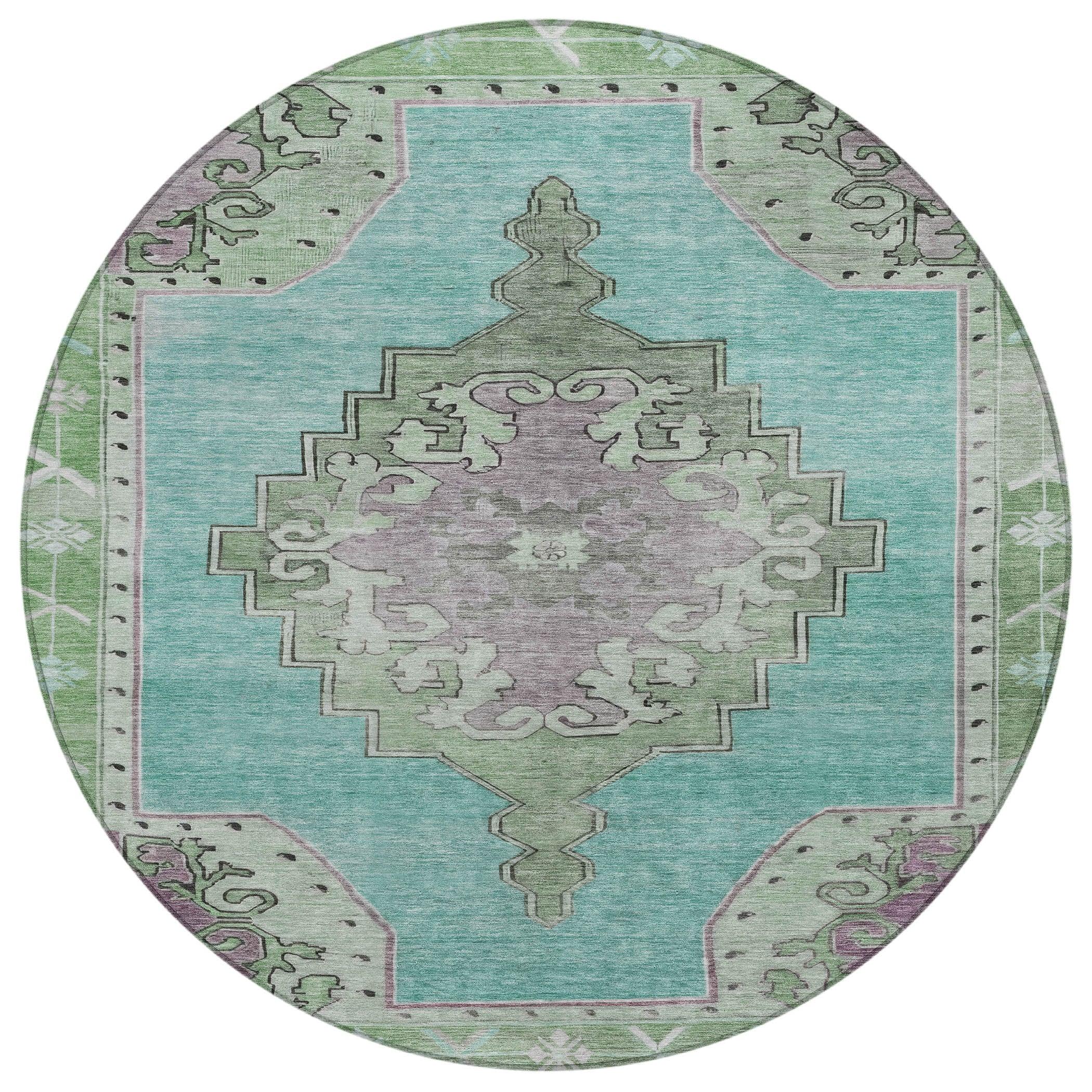 Addison Rugs Haelion Teal Washable Indoor-Outdoor Rug