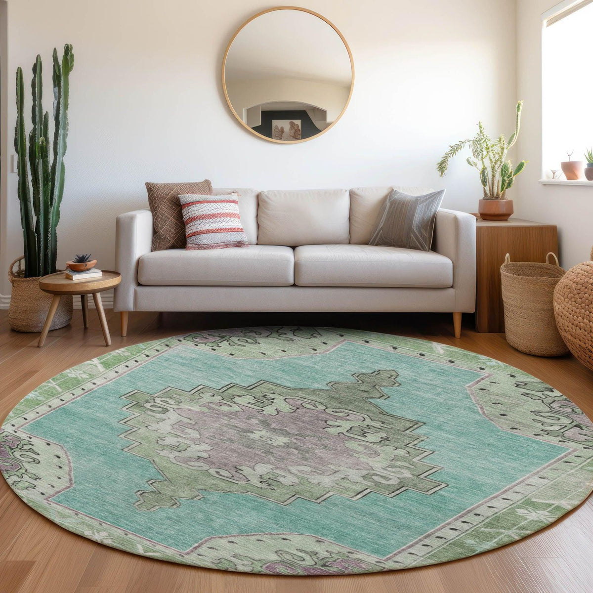 Addison Rugs Haelion Teal Washable Indoor-Outdoor Rug