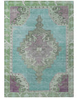 Addison Rugs Haelion Teal Washable Indoor-Outdoor Rug