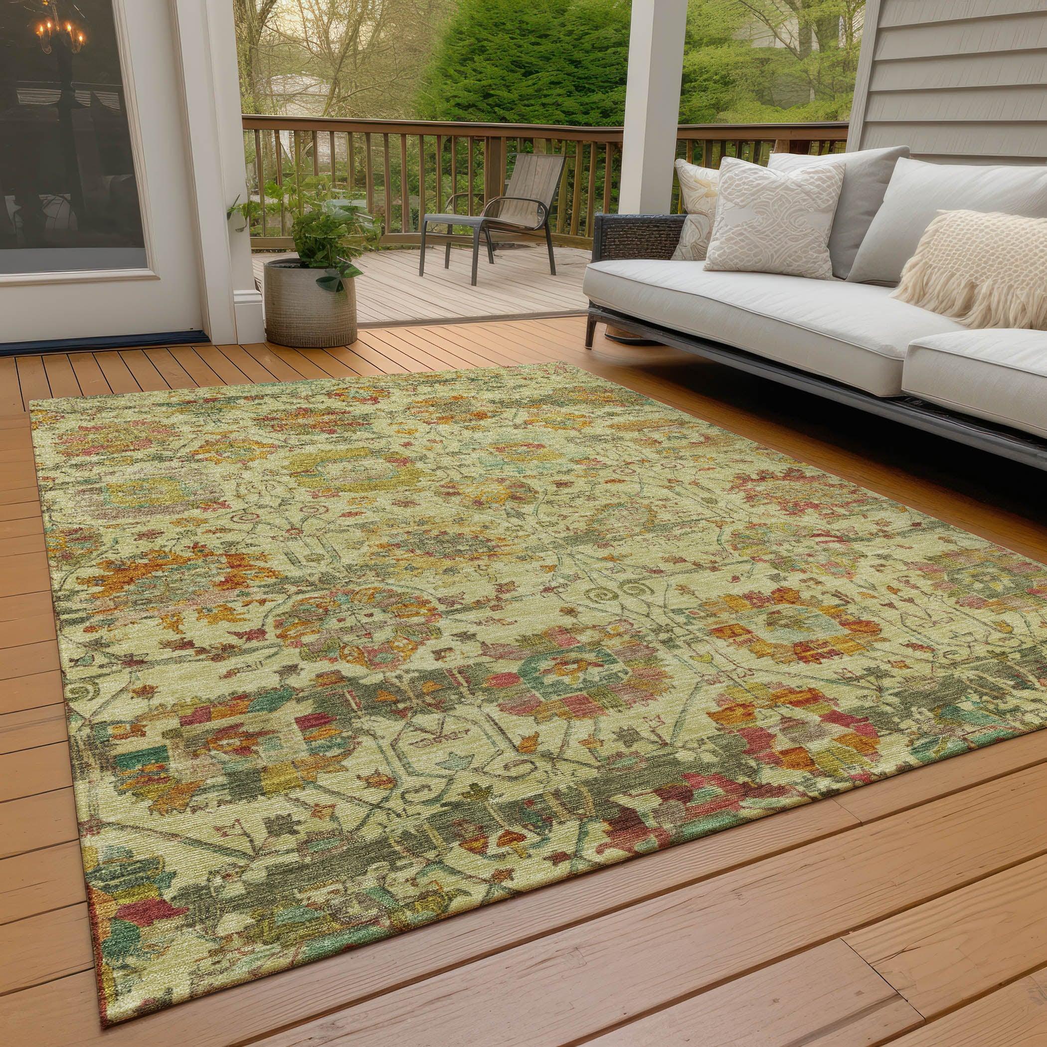 Addison Rugs Haelira Gold Washable Indoor-Outdoor Rug
