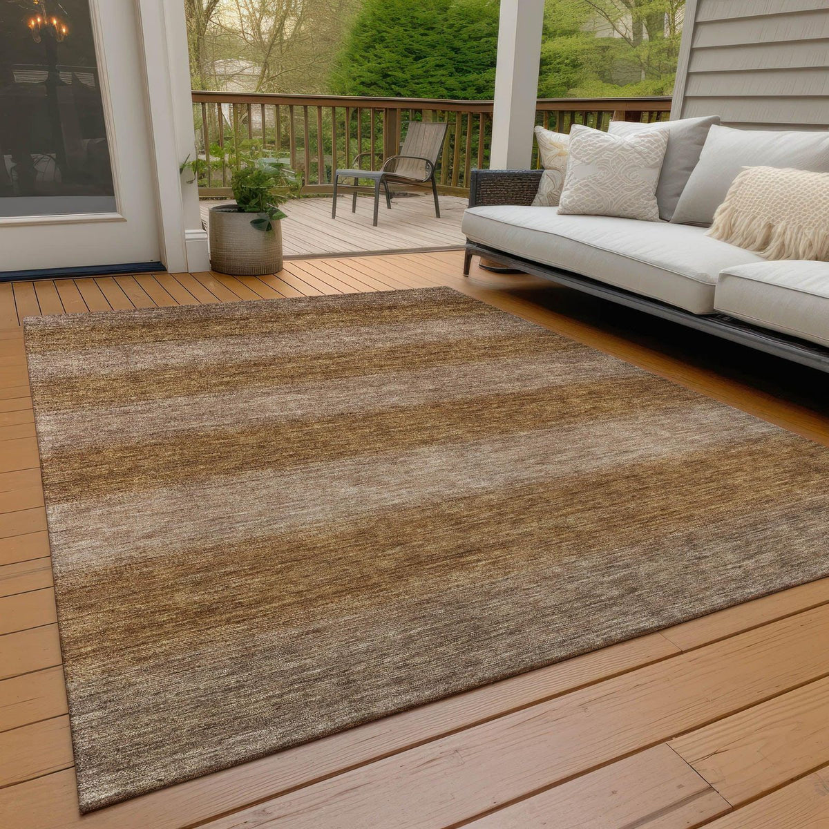 Addison Rugs Haelius Brown Washable Indoor-Outdoor Rug