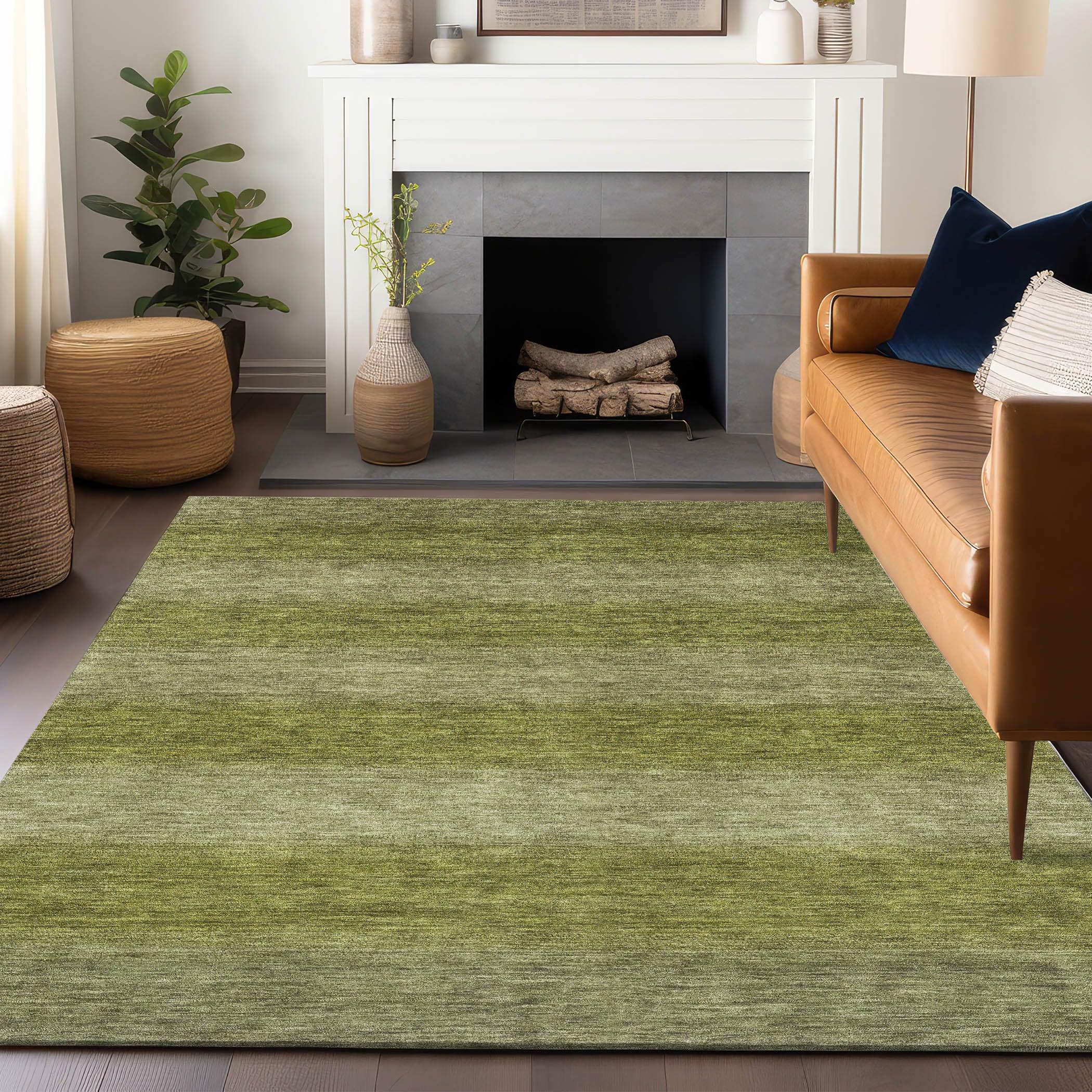 Addison Rugs Haelius Green Washable Indoor-Outdoor Rug