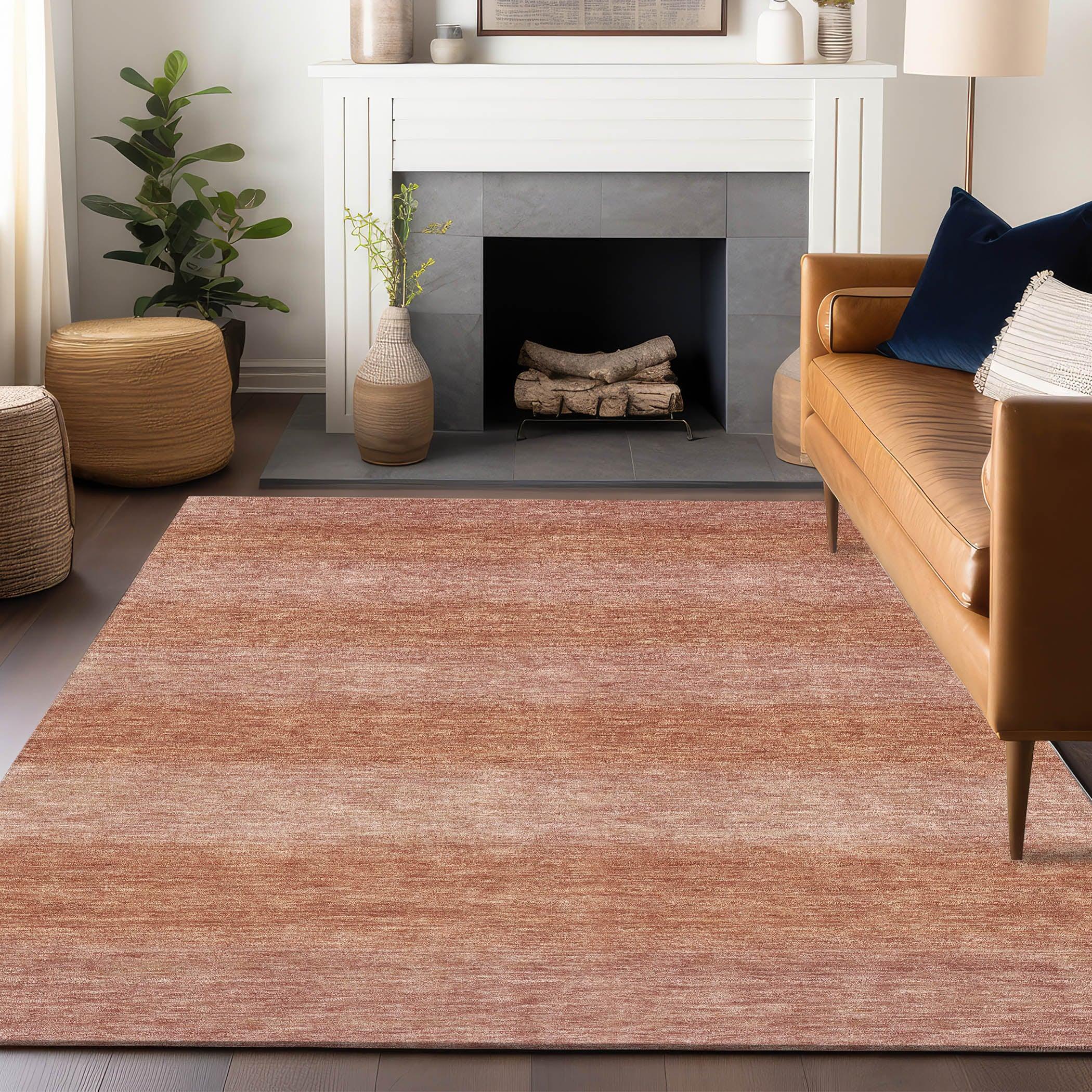 Addison Rugs Haelius Orange Washable Indoor-Outdoor Rug